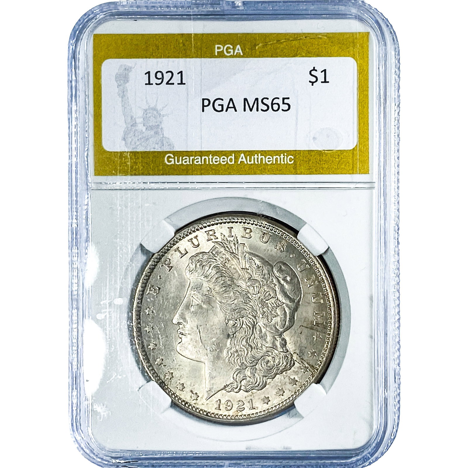 1921 Morgan Silver Dollar PGA MS65: 1921 Morgan Silver Dollar PGA MS65