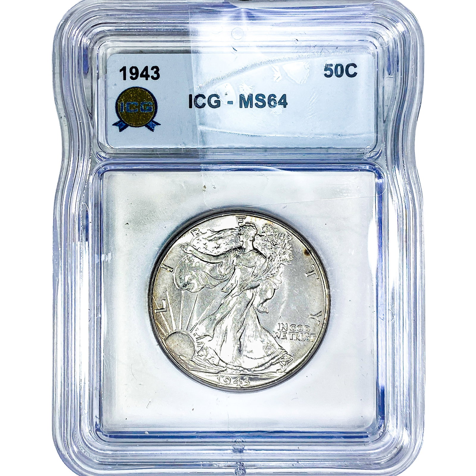 1943 Walking Liberty Half Dollar ICG MS64: 1943 Walking Liberty Half Dollar ICG MS64