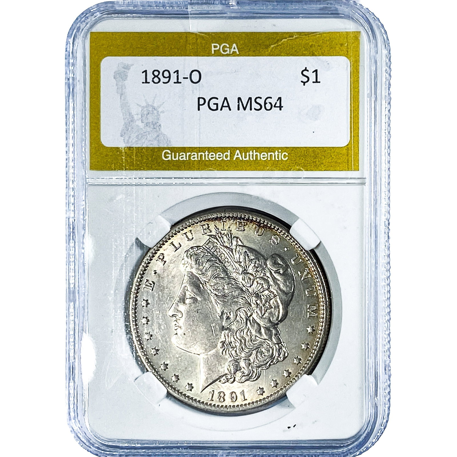 1891-O Morgan Silver Dollar PGA MS64: 1891-O Morgan Silver Dollar PGA MS64