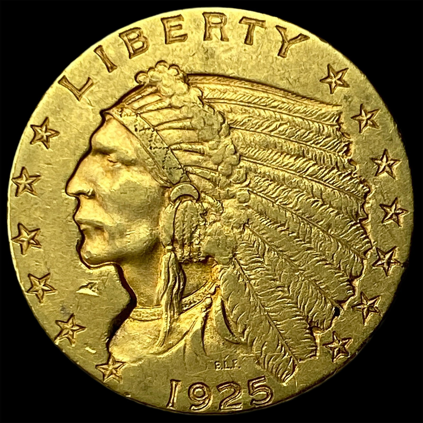 1925-D Gold Indian Head $2.5 Quarter Eagle UNCIRCULATED: 1925-D Gold Indian Head $2.5 Quarter Eagle UNCIRCULATED