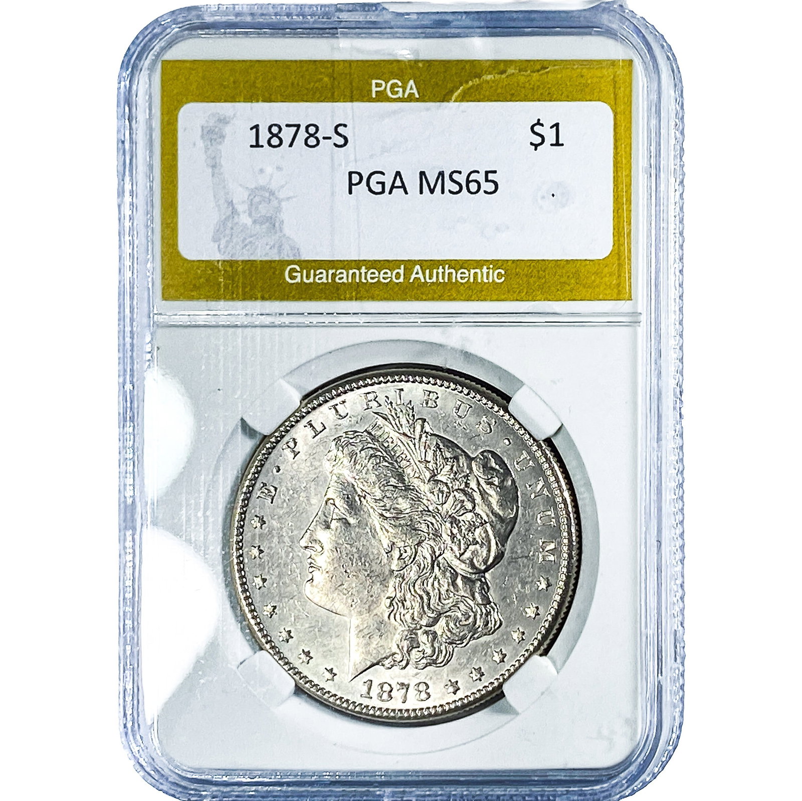 1878-S Morgan Silver Dollar PGA MS65: 1878-S Morgan Silver Dollar PGA MS65