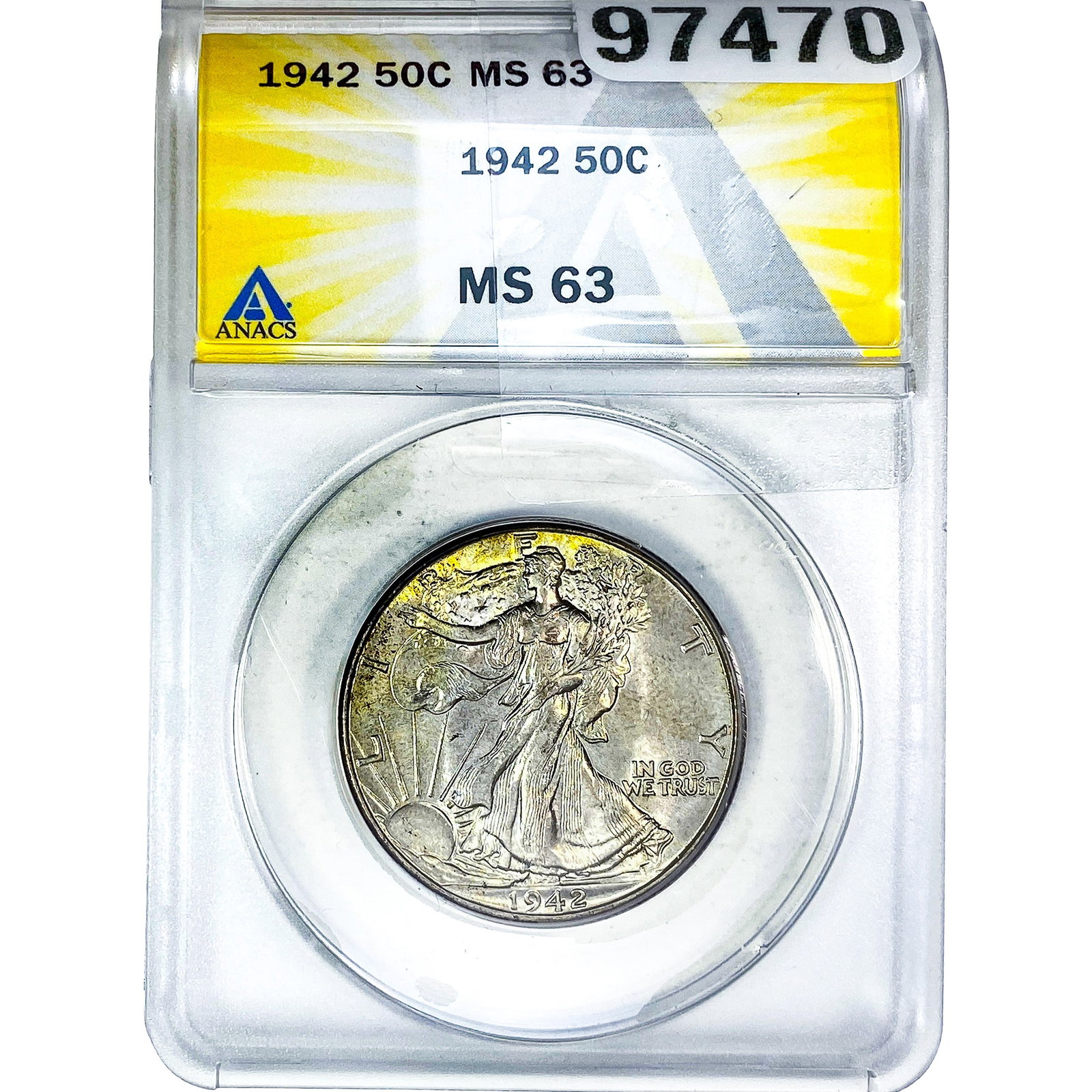 1942 Walking Liberty Half Dollar ANACS MS63: 1942 Walking Liberty Half Dollar ANACS MS63