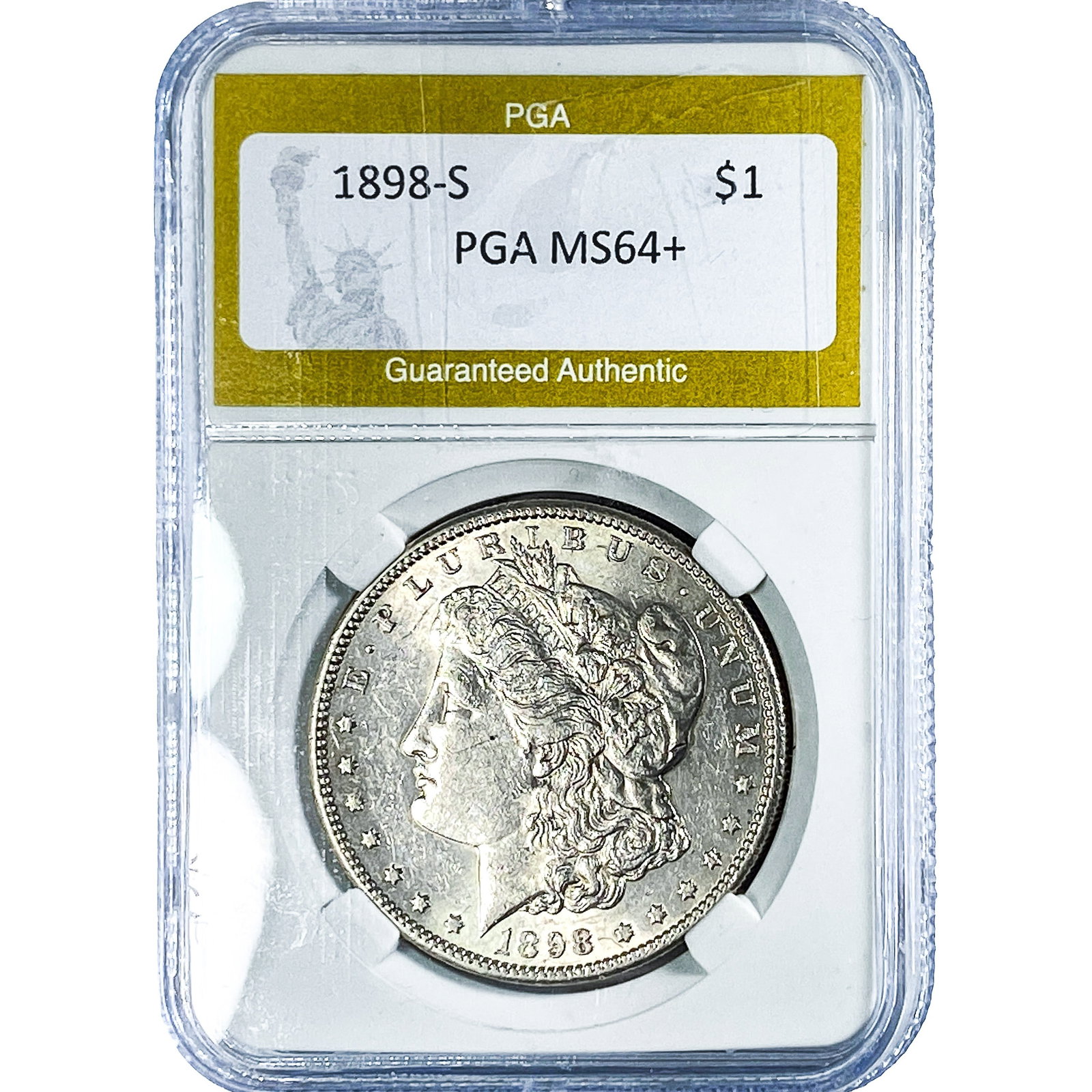 1898-S Morgan Silver Dollar PGA MS64+: 1898-S Morgan Silver Dollar PGA MS64+