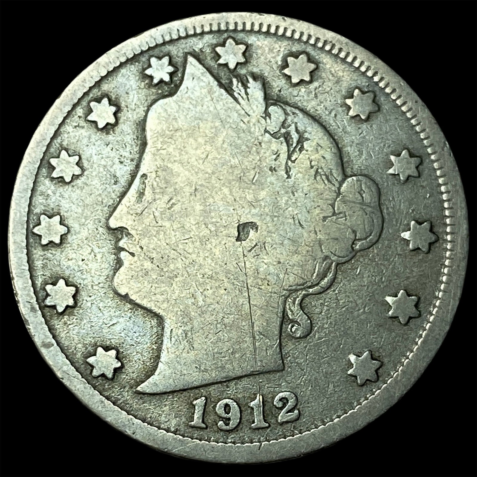 1912-S Liberty Head Nickel NICELY CIRCULATED: 1912-S Liberty Head Nickel NICELY CIRCULATED