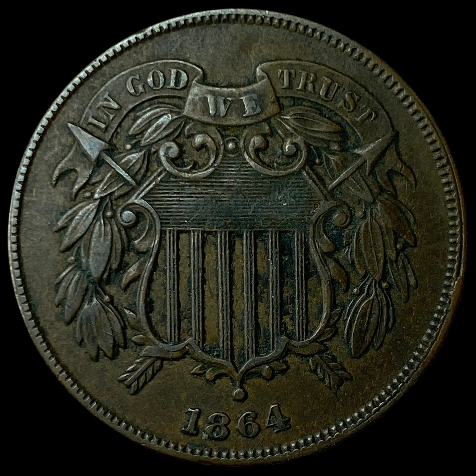 1864 Bronze Two-Cent Piece CLOSELY UNCIRCULATED (1 of 2)