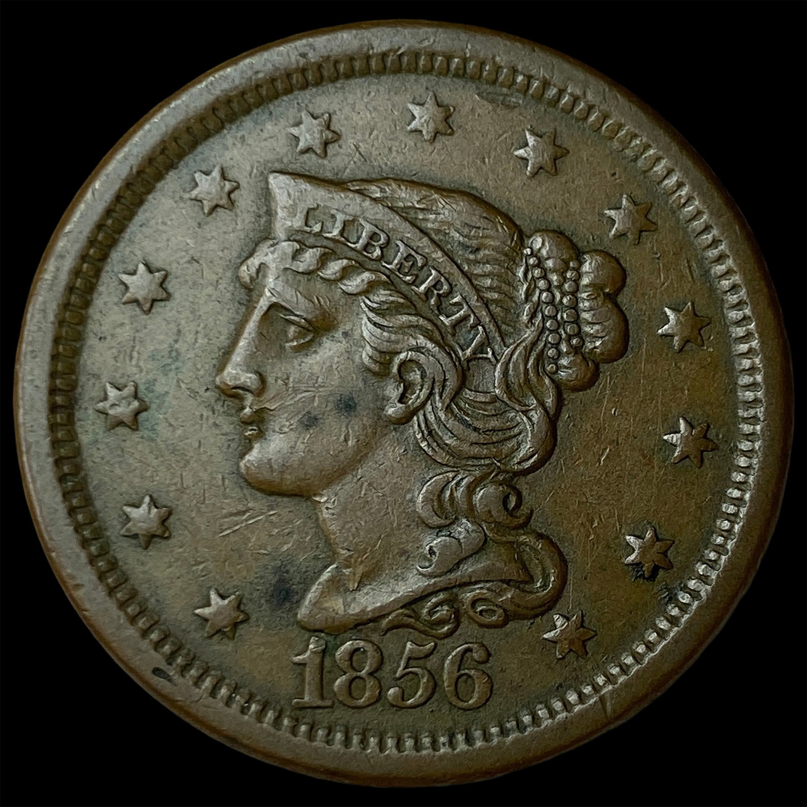 1856 Braided Hair Large Cent UNCIRCULATED: 1856 Braided Hair Large Cent UNCIRCULATED