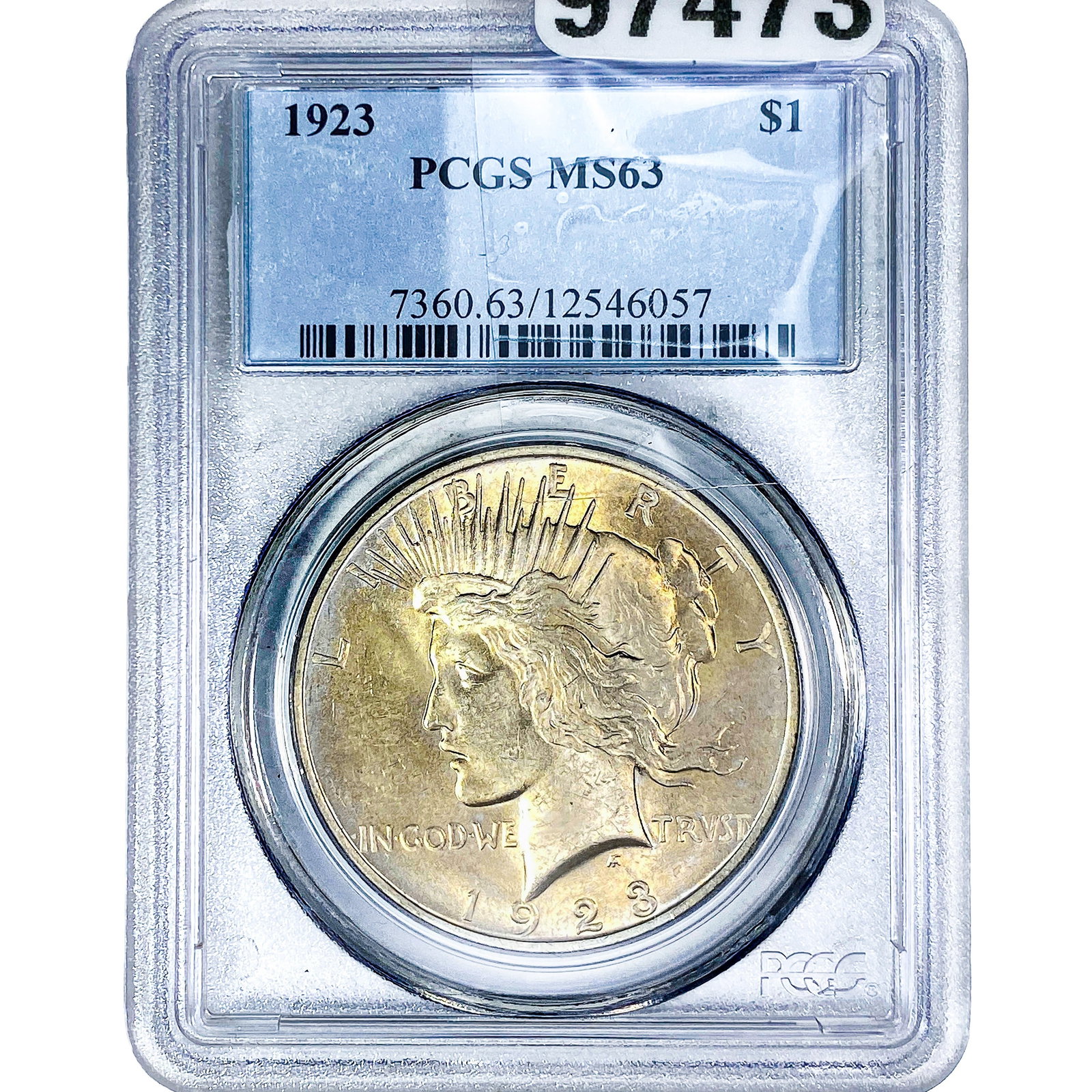 1923 Silver Peace Dollar PCGS MS63: 1923 Silver Peace Dollar PCGS MS63