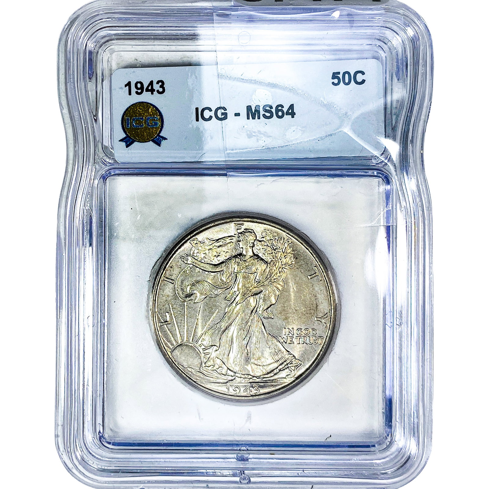 1943 Walking Liberty Half Dollar ICG MS64: 1943 Walking Liberty Half Dollar ICG MS64