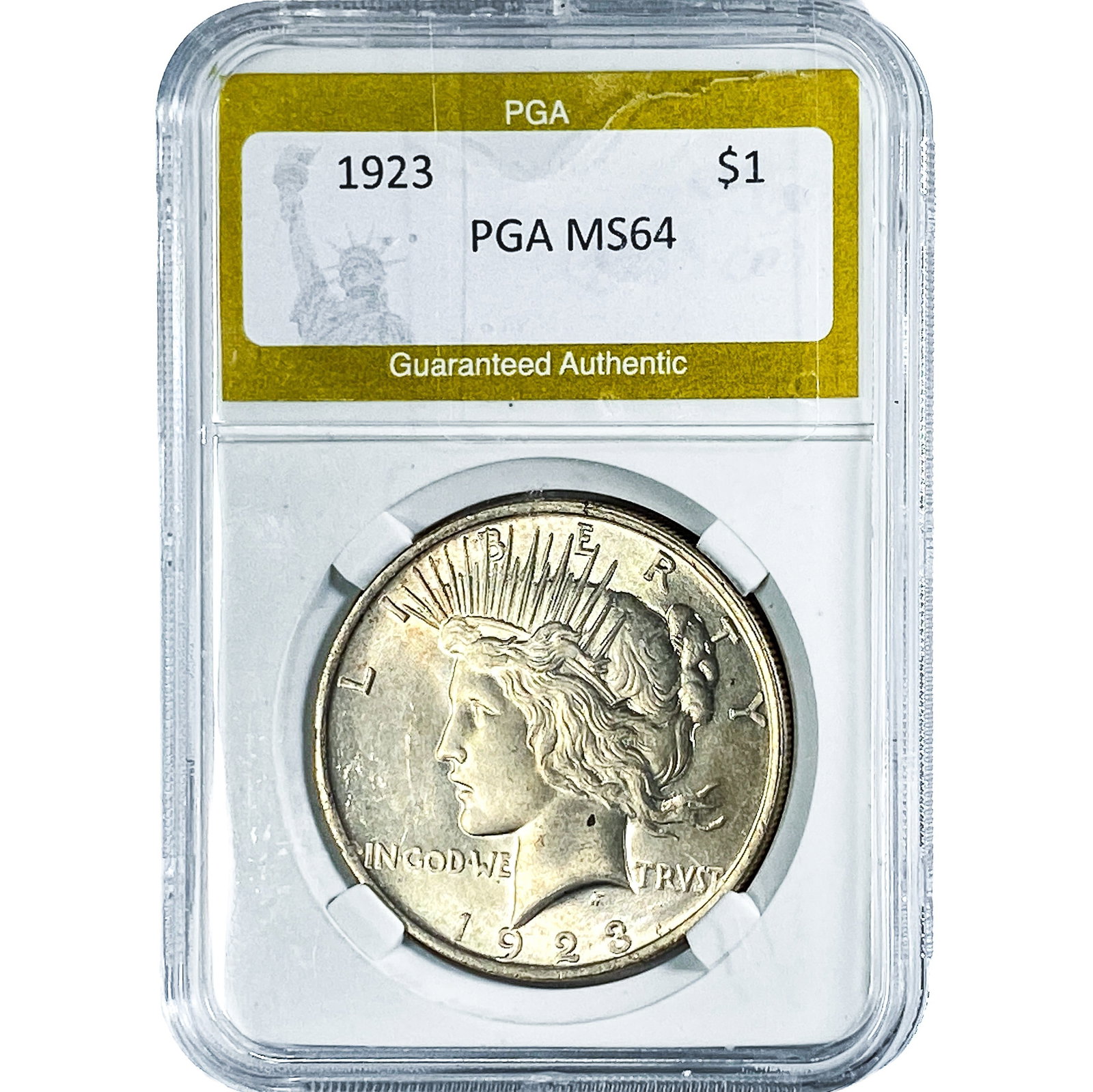 1923 Silver Peace Dollar PGA MS64: 1923 Silver Peace Dollar PGA MS64