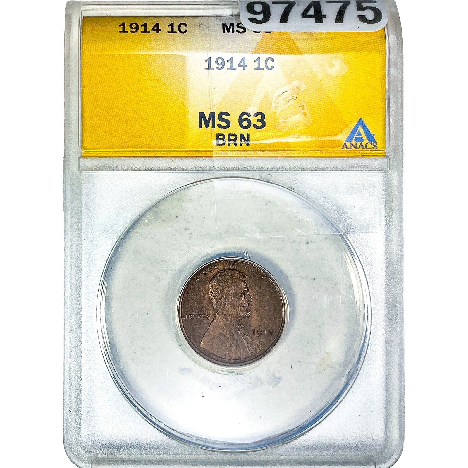 1914 Wheat Cent ANACS MS63 BRN (1 of 2)