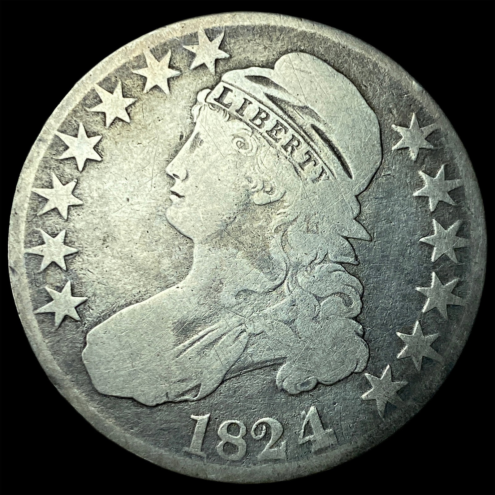 1824 Capped Bust Half Dollar LIGHTLY CIRCULATED (1 of 2)