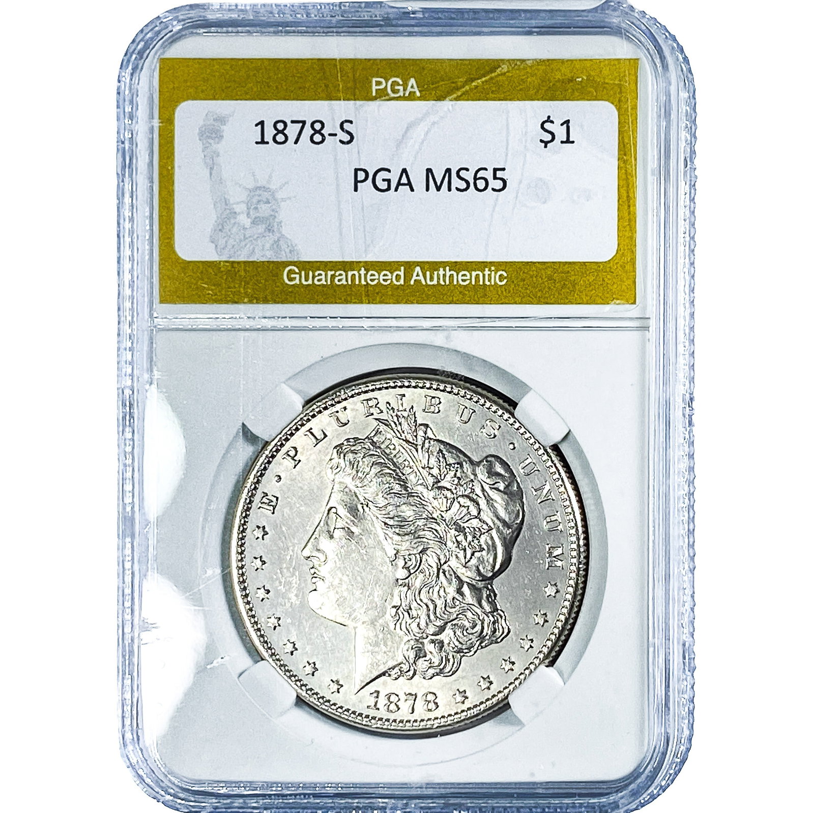 1878-S Morgan Silver Dollar PGA MS65: 1878-S Morgan Silver Dollar PGA MS65