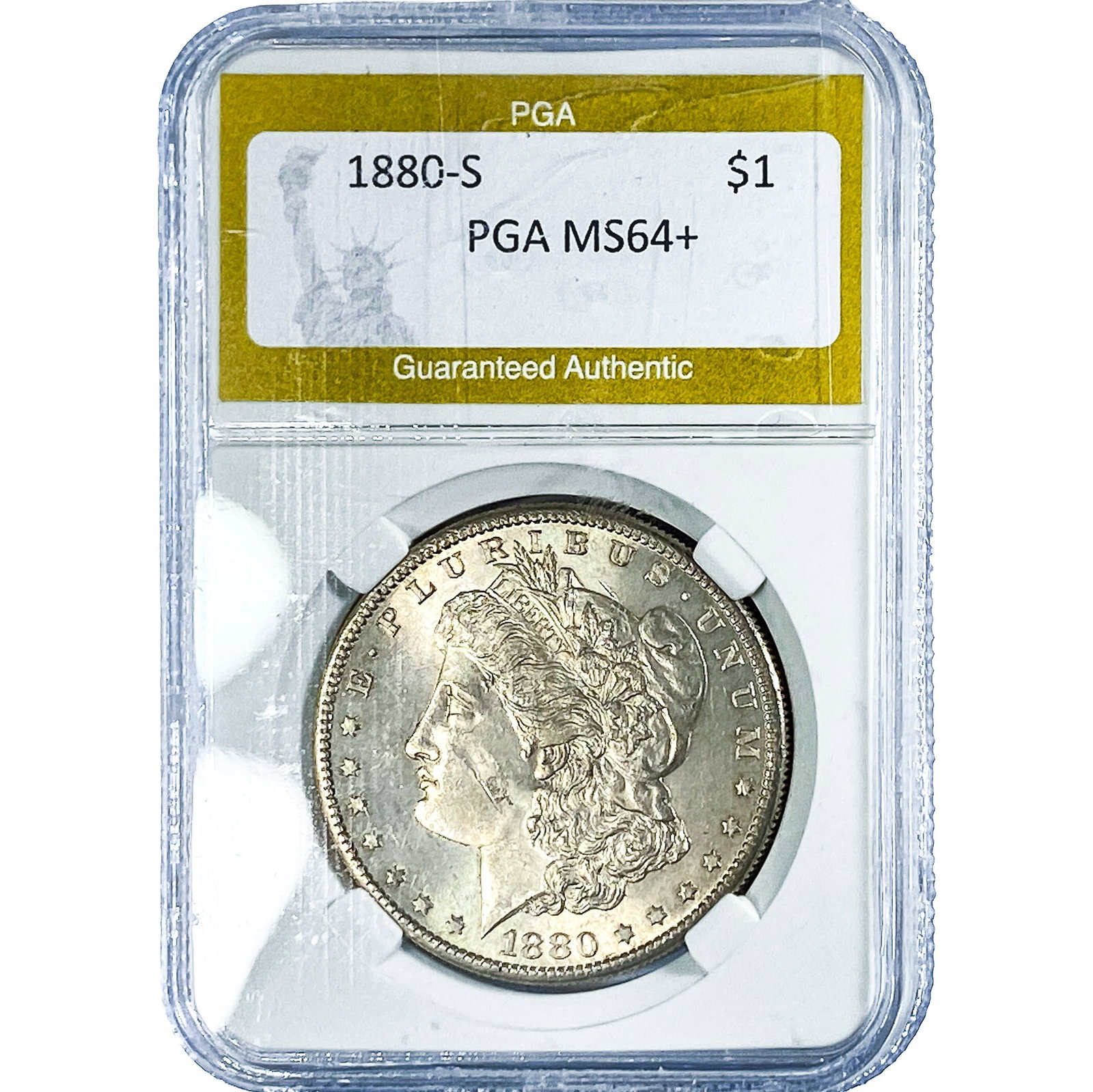 1880-S Morgan Silver Dollar PGA MS64+ (1 of 2)
