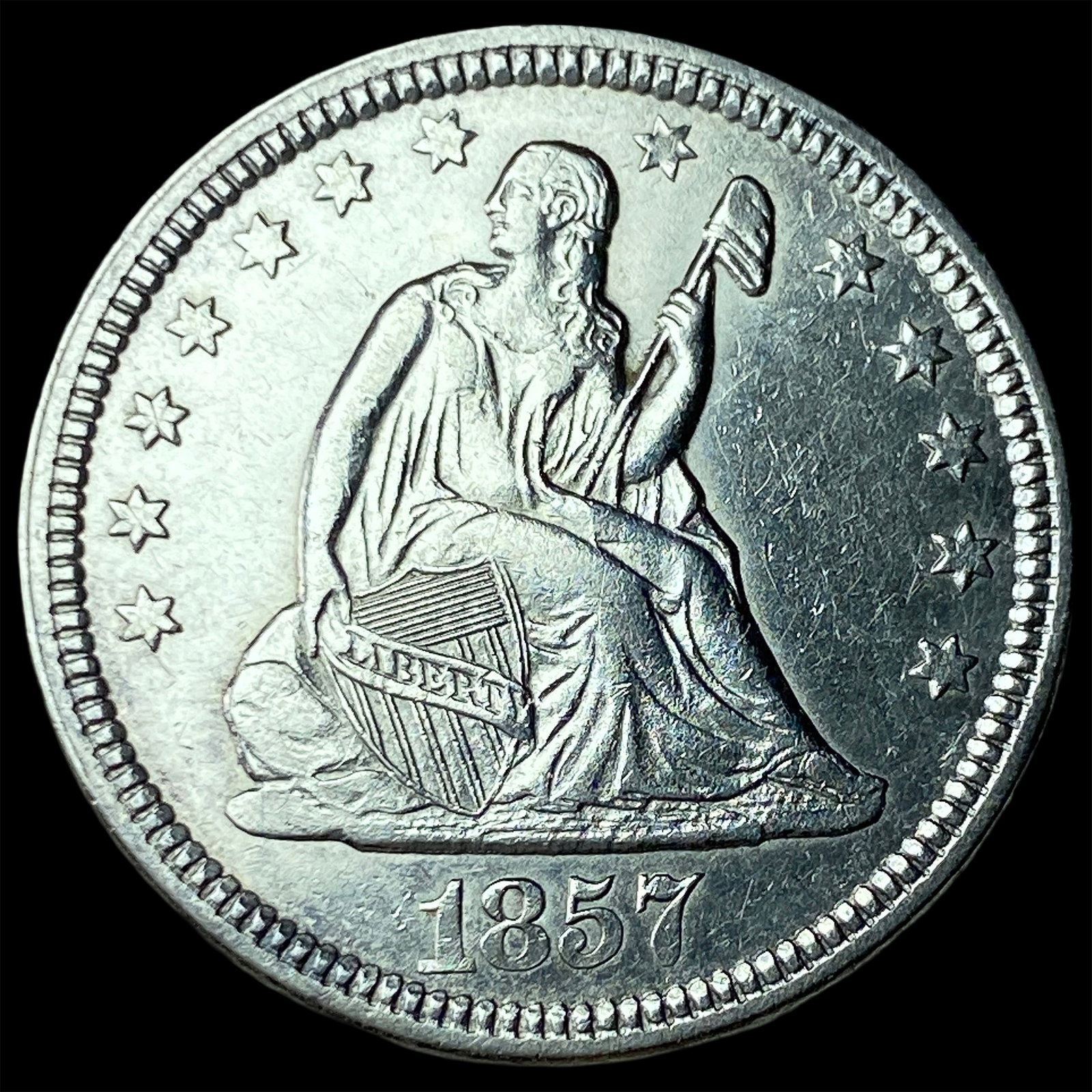 1857 Seated Liberty Quarter UNCIRCULATED (1 of 2)