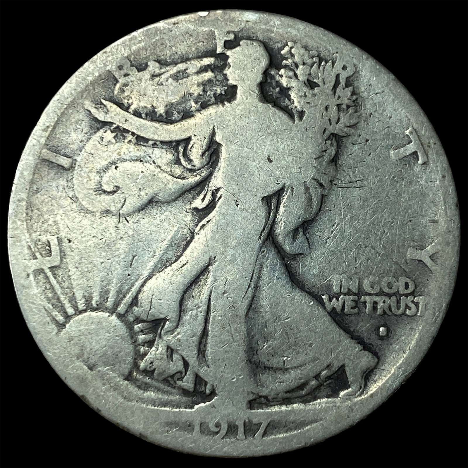 1917 Walking Liberty Half Dollar NICELY CIRCULATED: 1917 Walking Liberty Half Dollar NICELY CIRCULATED
