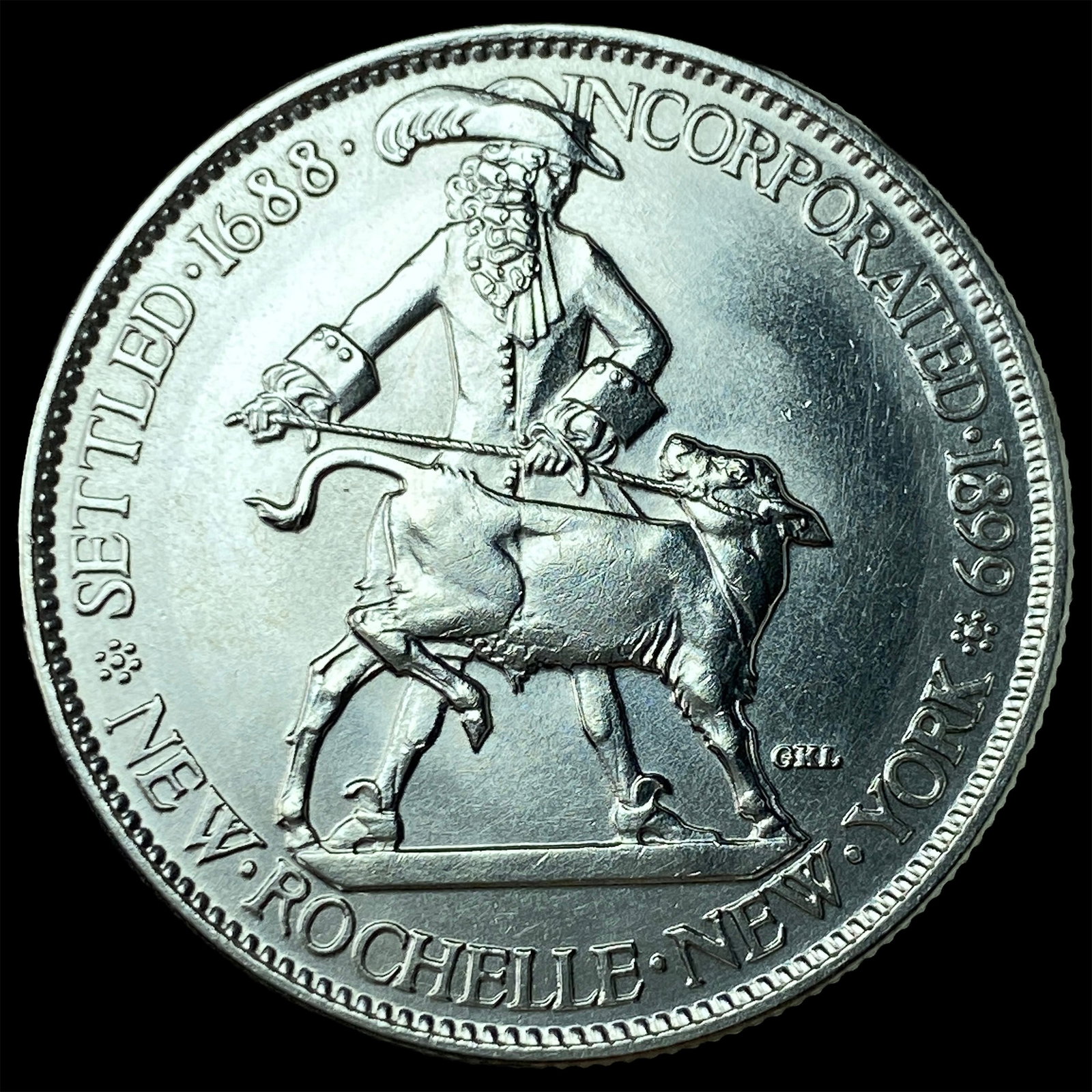1938 Silver New Rochelle Half Dollar GEM BU: 1938 Silver New Rochelle Half Dollar GEM BU