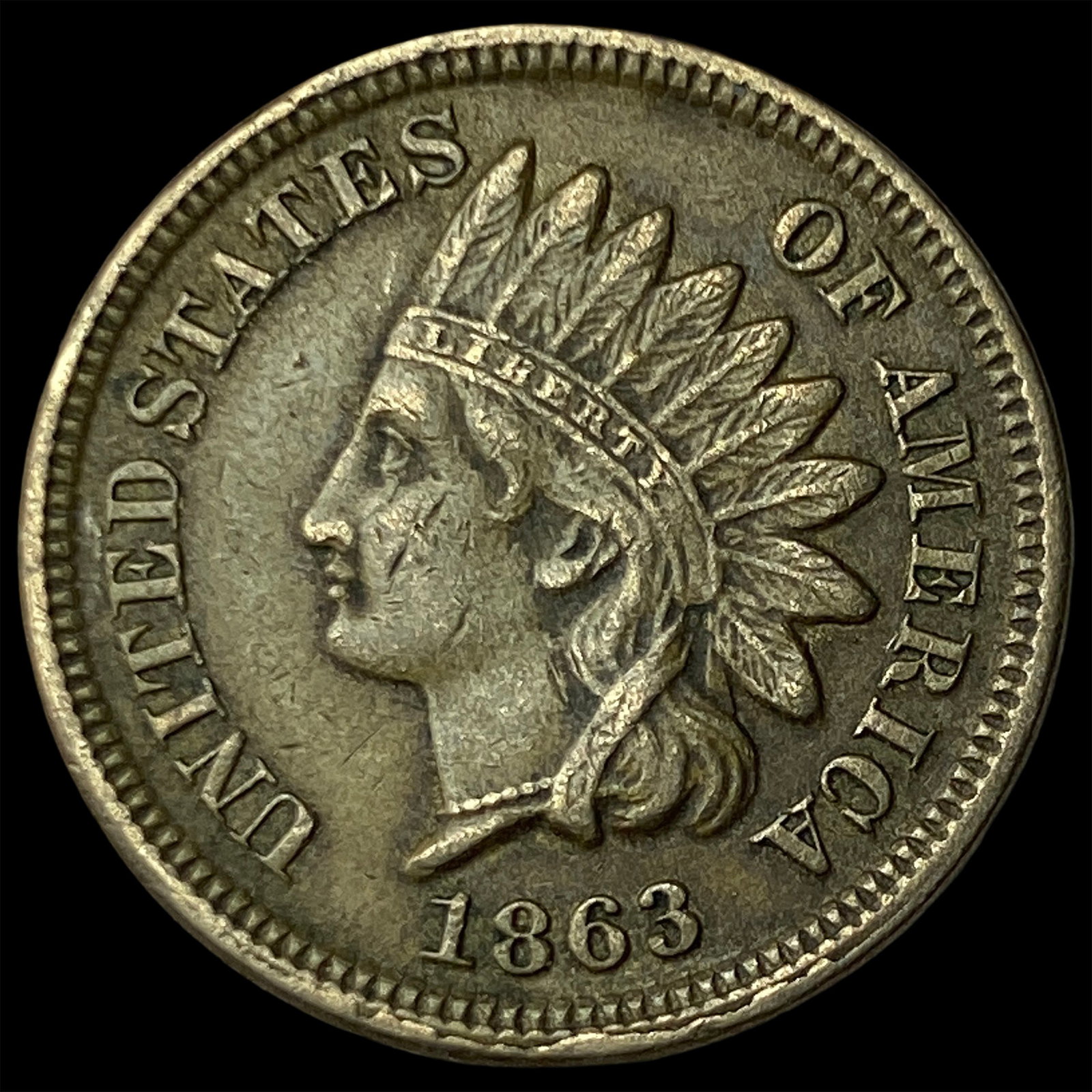 1863 Indian Head Cent NEARLY UNCIRCULATED: 1863 Indian Head Cent NEARLY UNCIRCULATED