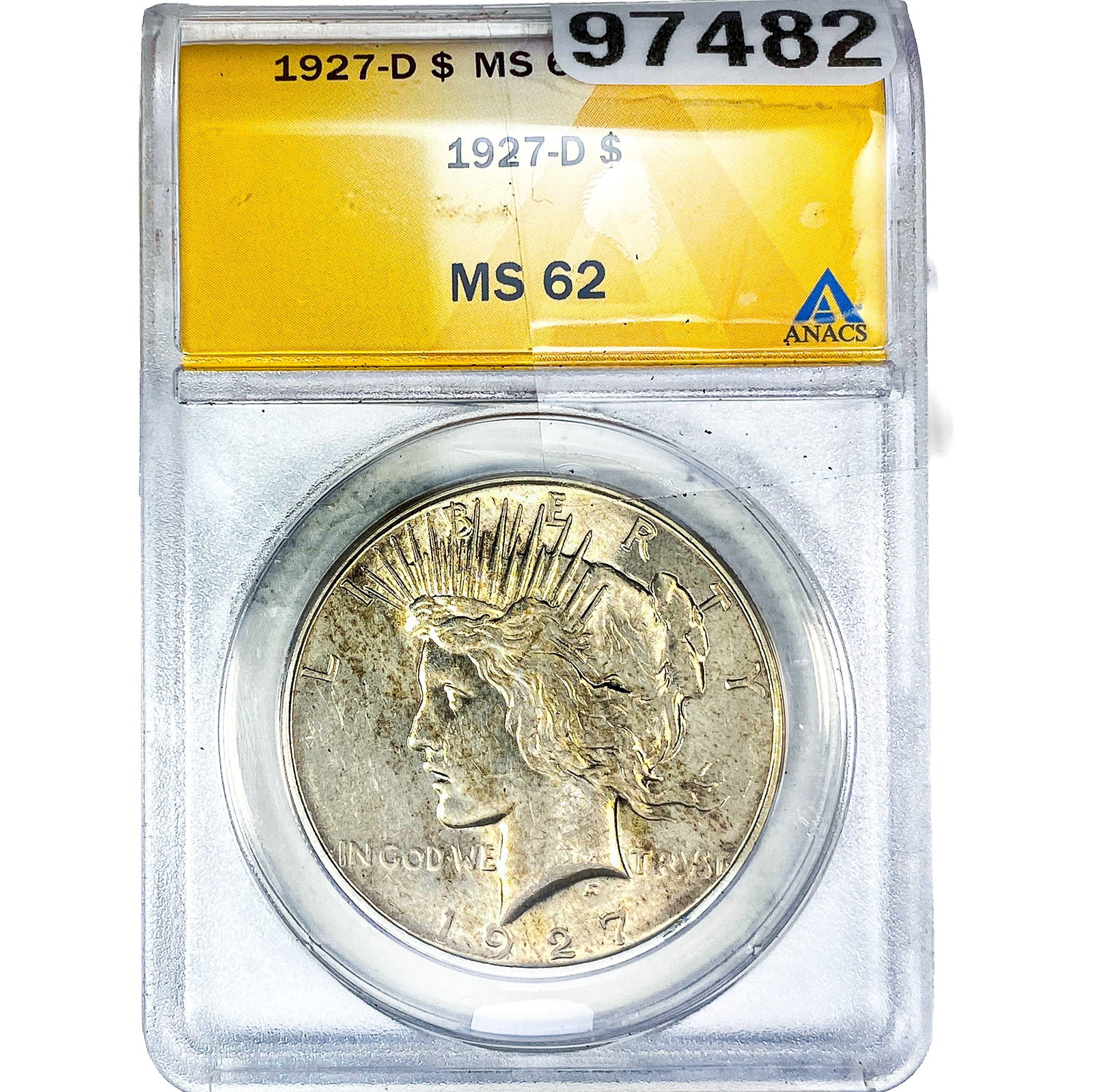 1927-D Silver Peace Dollar ANACS MS62 (1 of 2)