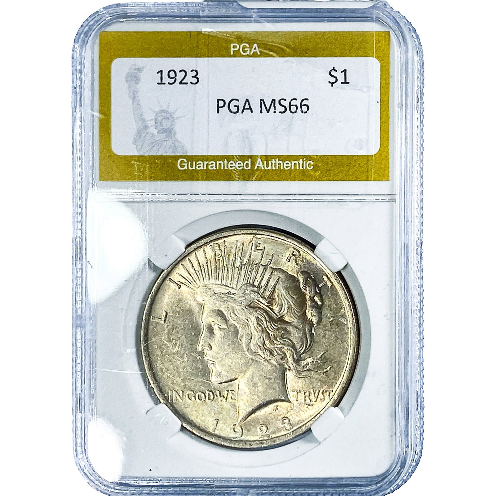 1923 Silver Peace Dollar PGA MS66: 1923 Silver Peace Dollar PGA MS66