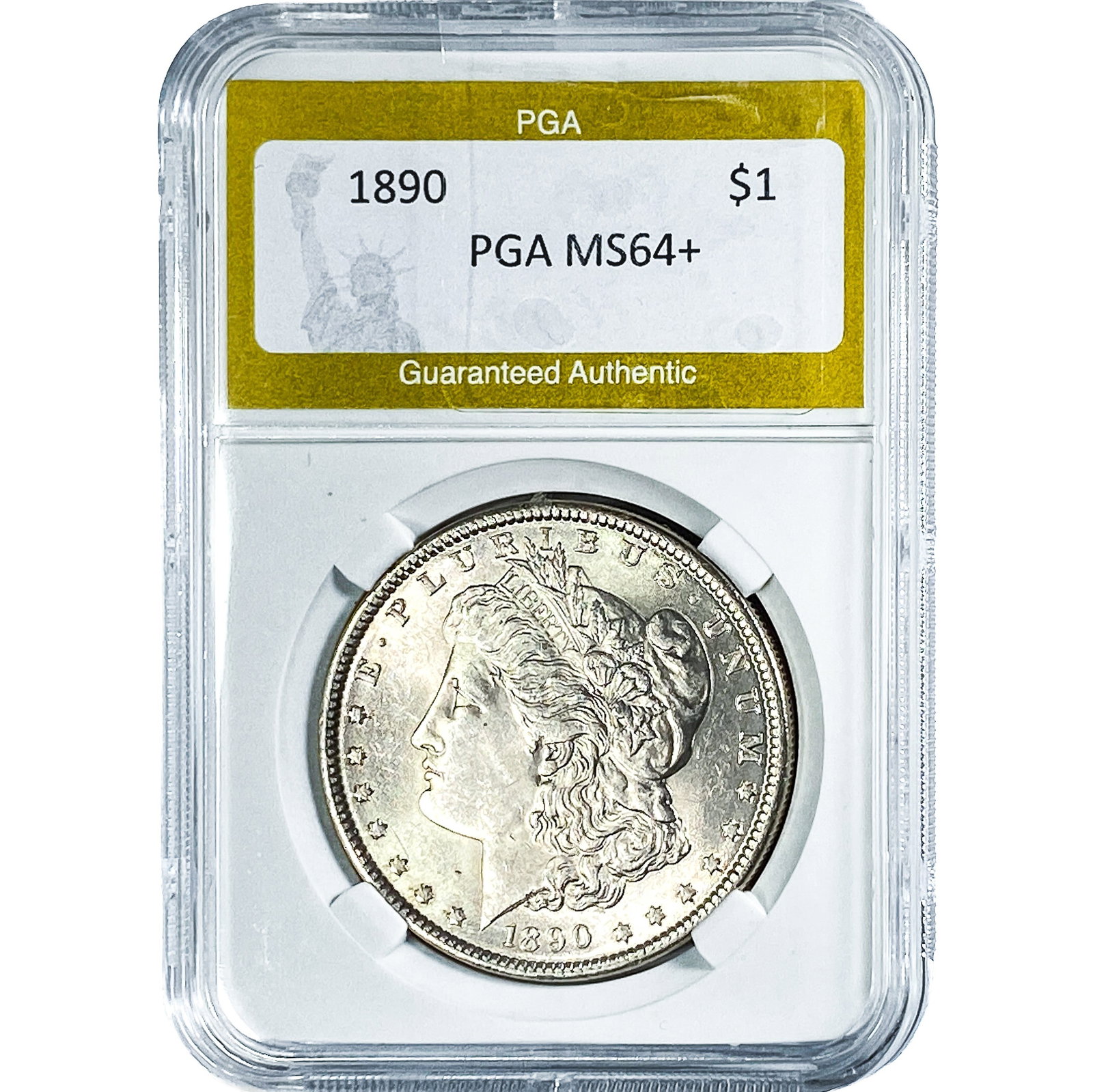 1890 Morgan Silver Dollar PGA MS64+: 1890 Morgan Silver Dollar PGA MS64+