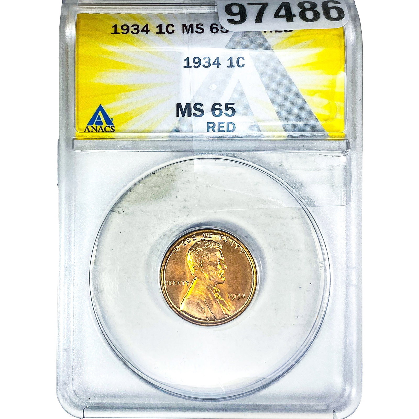 1934 Wheat Cent ANACS MS65 Red (1 of 2)