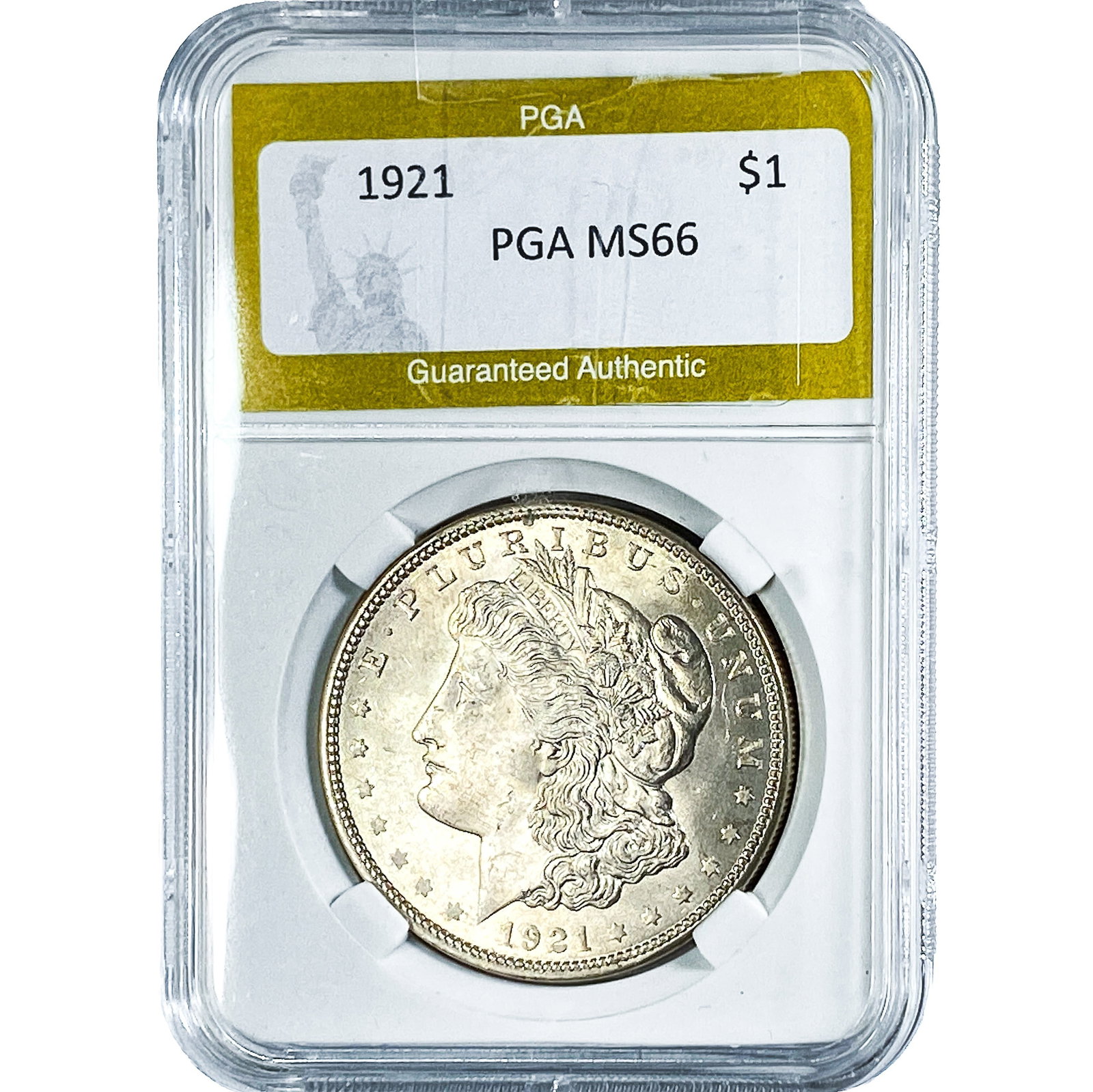 1921 Morgan Silver Dollar PGA MS66: 1921 Morgan Silver Dollar PGA MS66
