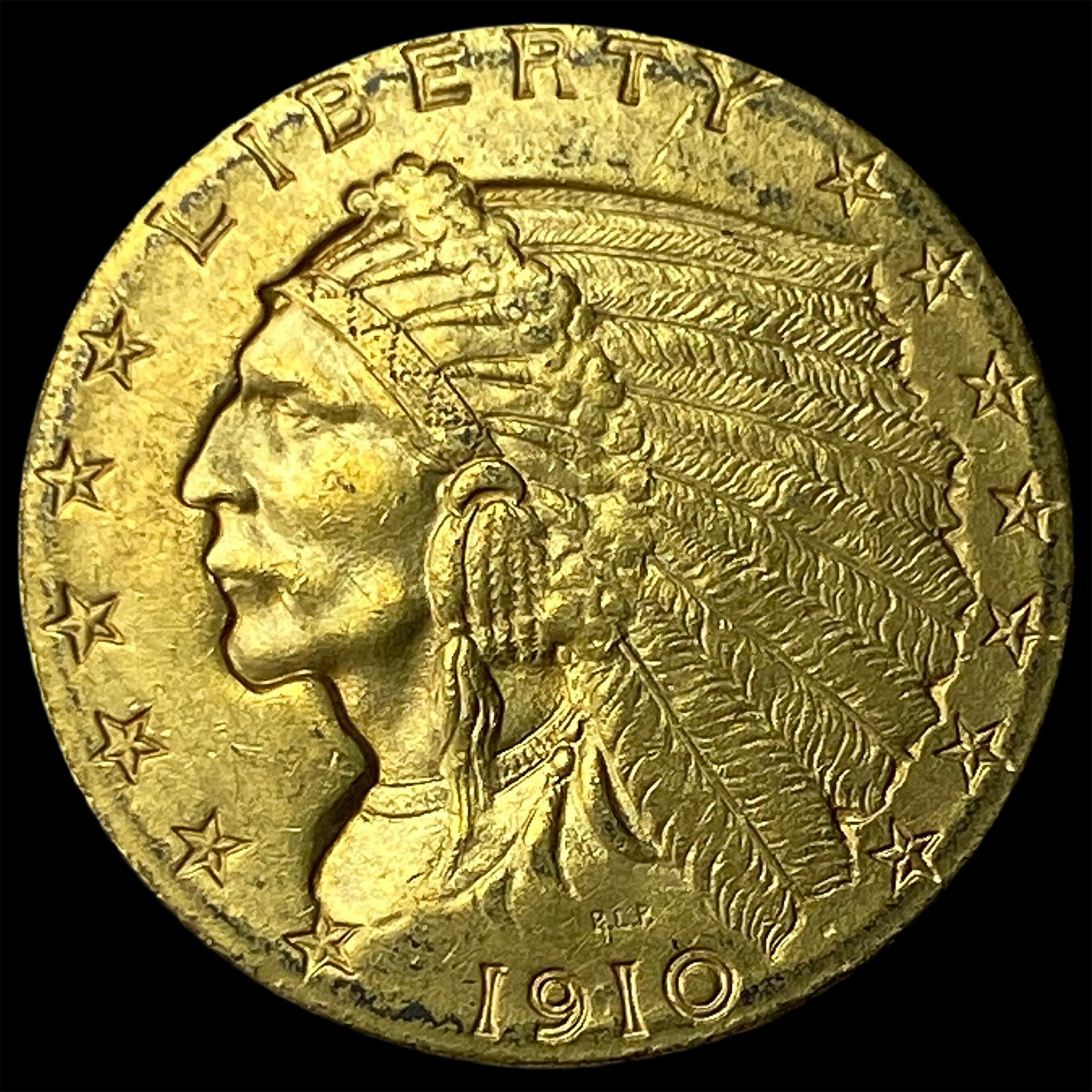 1910 Indian Head $2.5 Gold Quarter Eagle UNCIRCULATED: 1910 Indian Head $2.5 Gold Quarter Eagle UNCIRCULATED