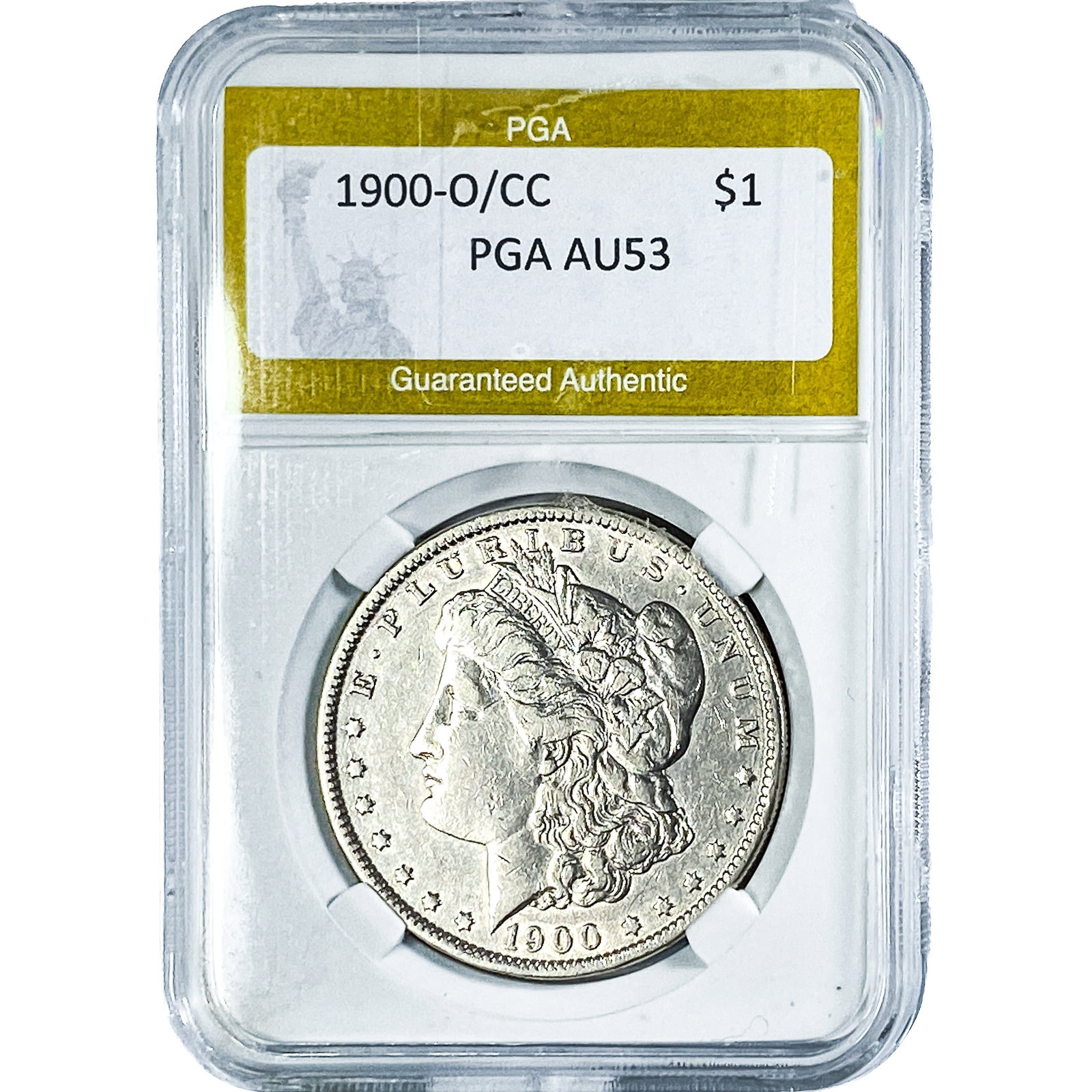 1900-O/CC Morgan Silver Dollar PGA AU53: 1900-O/CC Morgan Silver Dollar PGA AU53