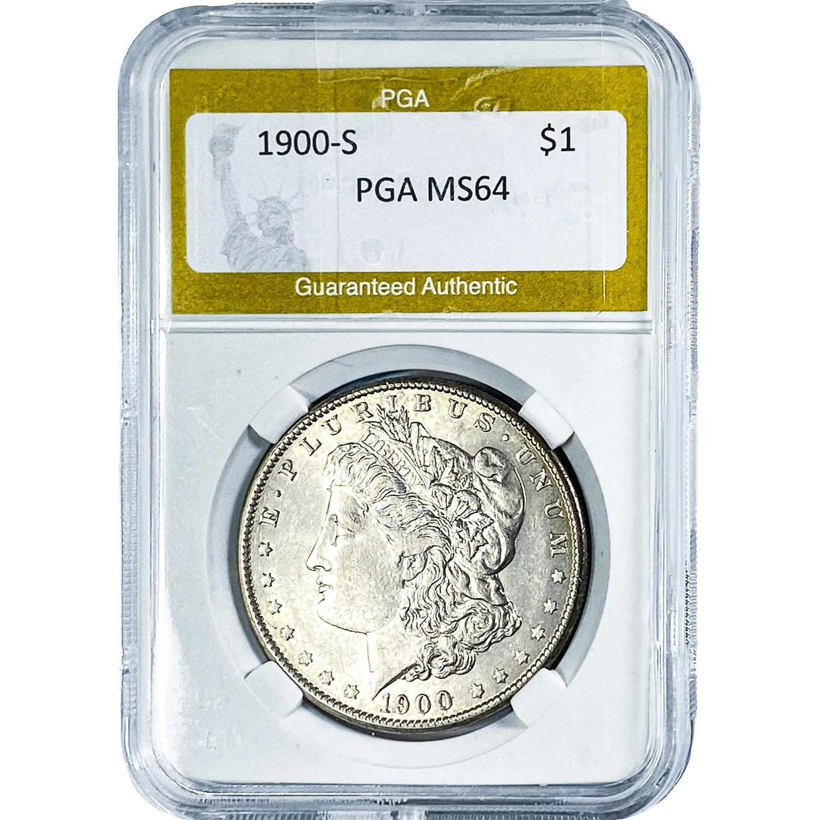 1900-S Morgan Silver Dollar PGA MS64: 1900-S Morgan Silver Dollar PGA MS64