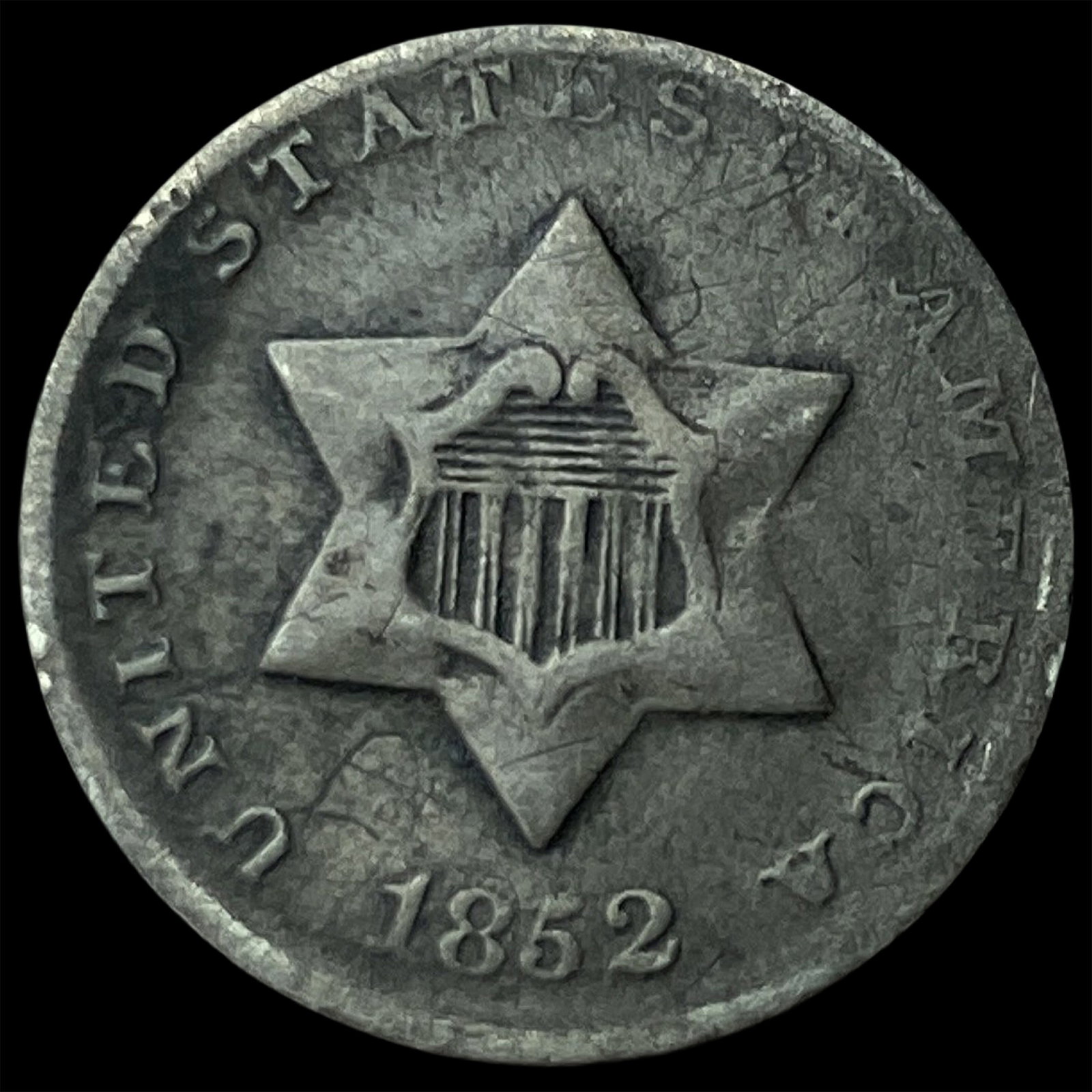 1852 Silver Three-Cent Piece LIGHTLY CIRCULATED (1 of 2)