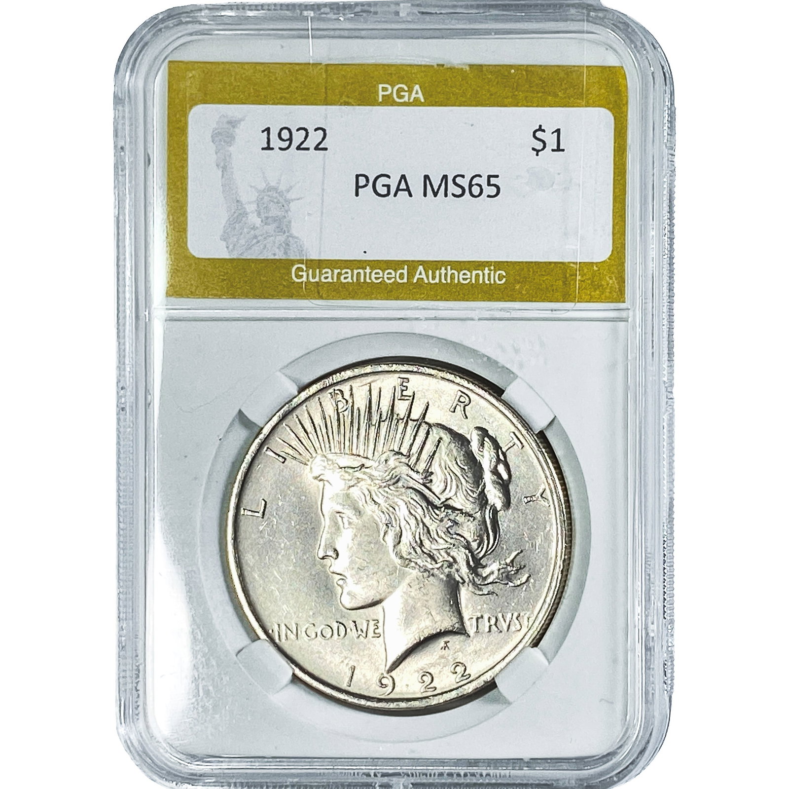 1922 Silver Peace Dollar PGA MS65: 1922 Silver Peace Dollar PGA MS65