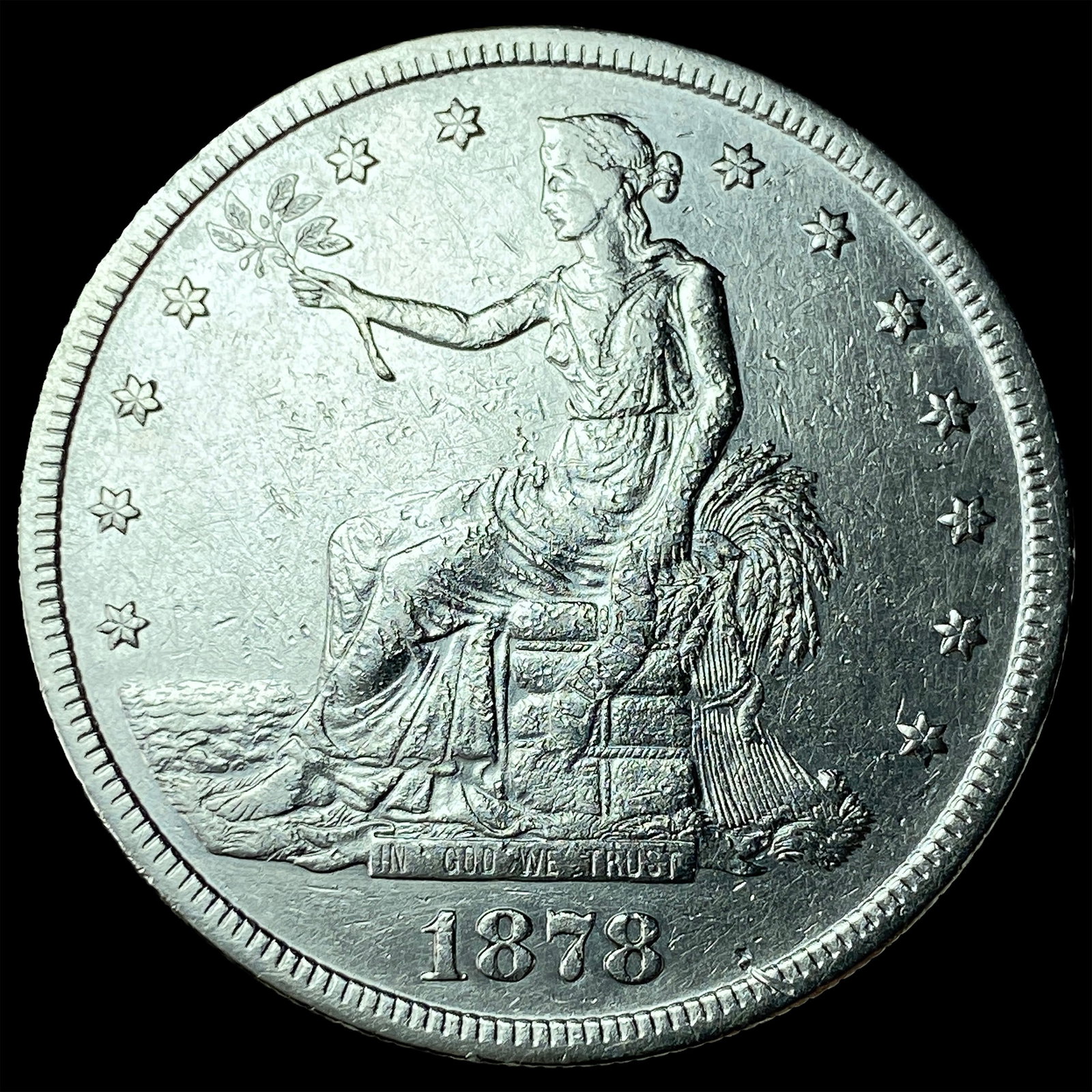 1878-S Silver Trade Dollar CLOSELY UNCIRCULATED: 1878-S Silver Trade Dollar CLOSELY UNCIRCULATED