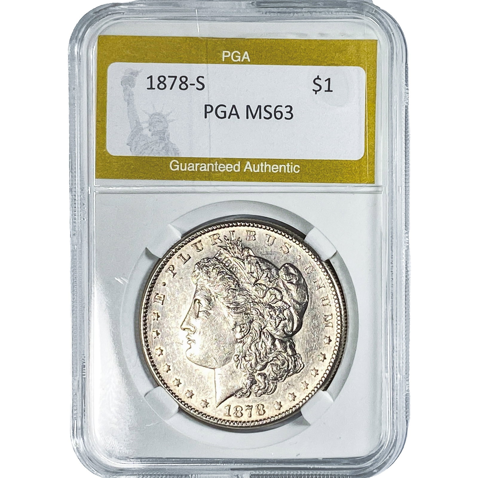 1878-S Morgan Silver Dollar PGA MS63: 1878-S Morgan Silver Dollar PGA MS63