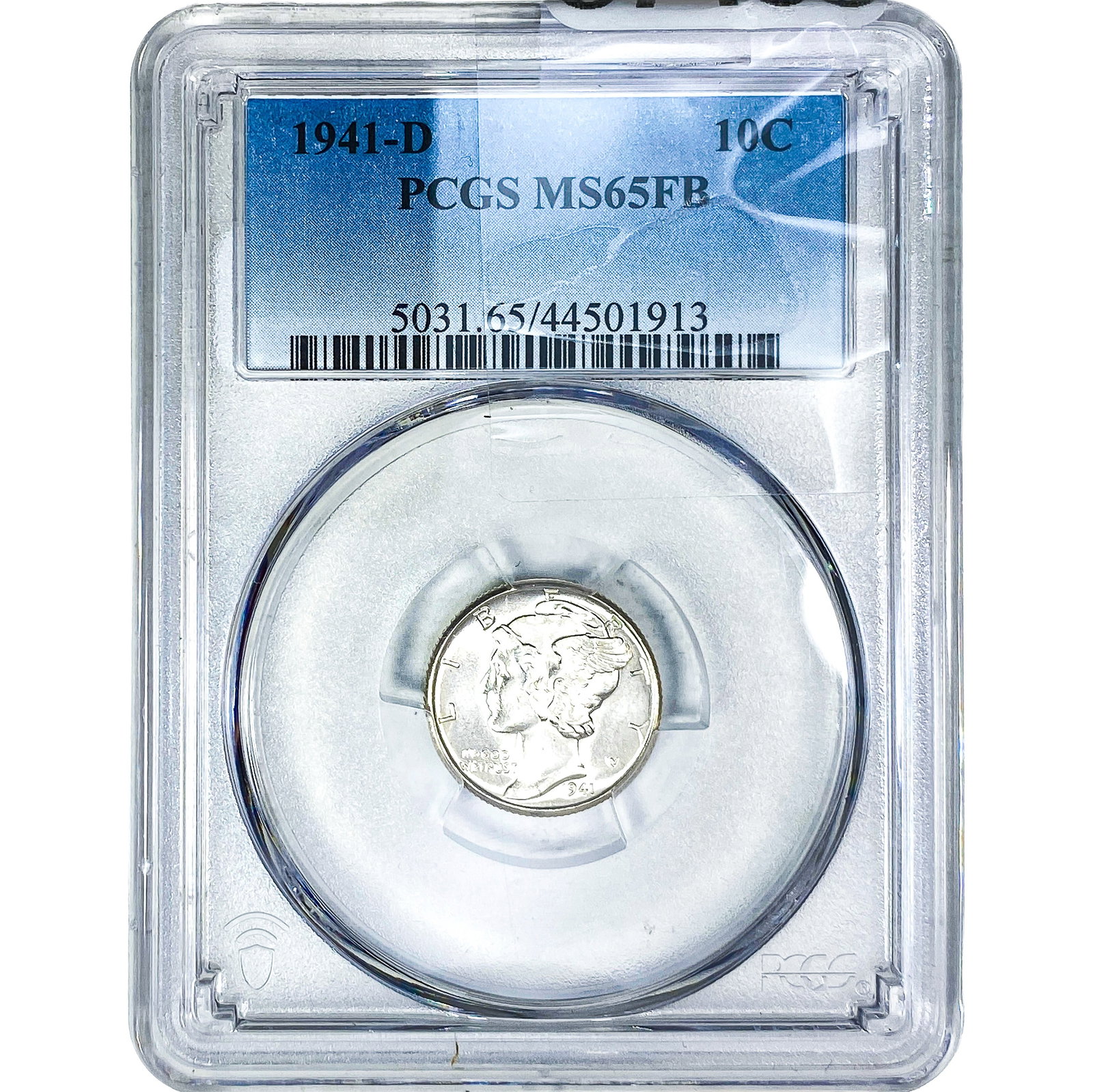 1941-D Mercury Silver Dime PCGS MS65 FB: 1941-D Mercury Silver Dime PCGS MS65 FB