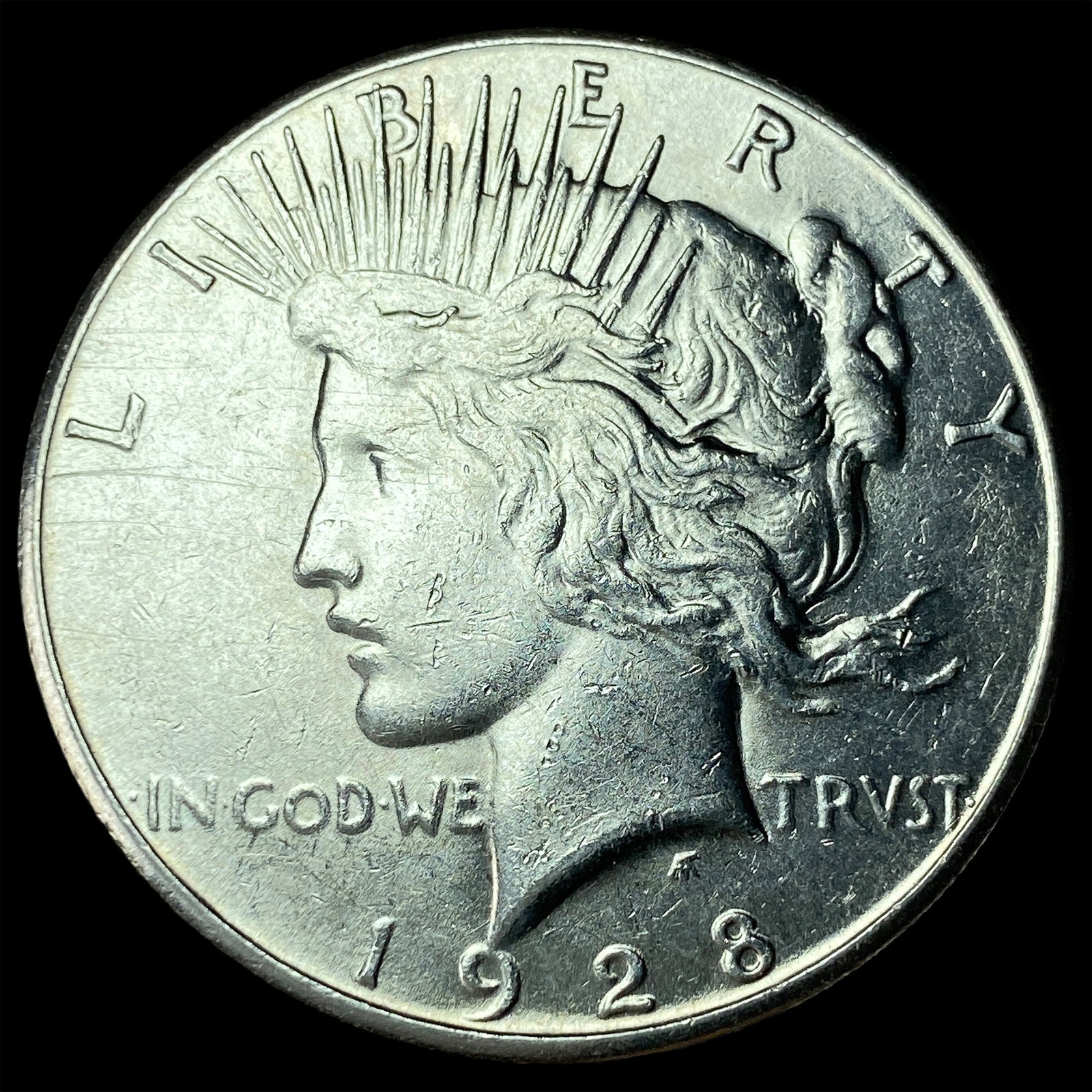 1928-S Silver Peace Dollar CLOSELY UNCIRCULATED: 1928-S Silver Peace Dollar CLOSELY UNCIRCULATED