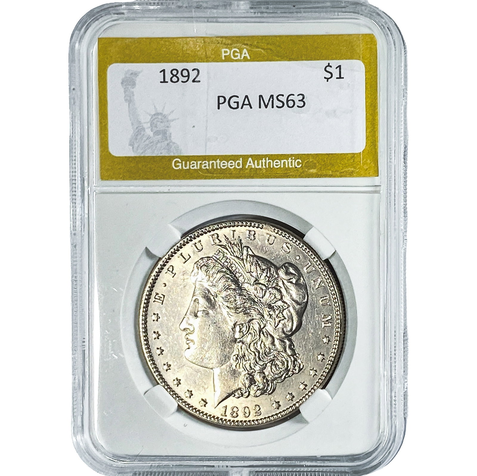 1892 Morgan Silver Dollar PGA MS63: 1892 Morgan Silver Dollar PGA MS63