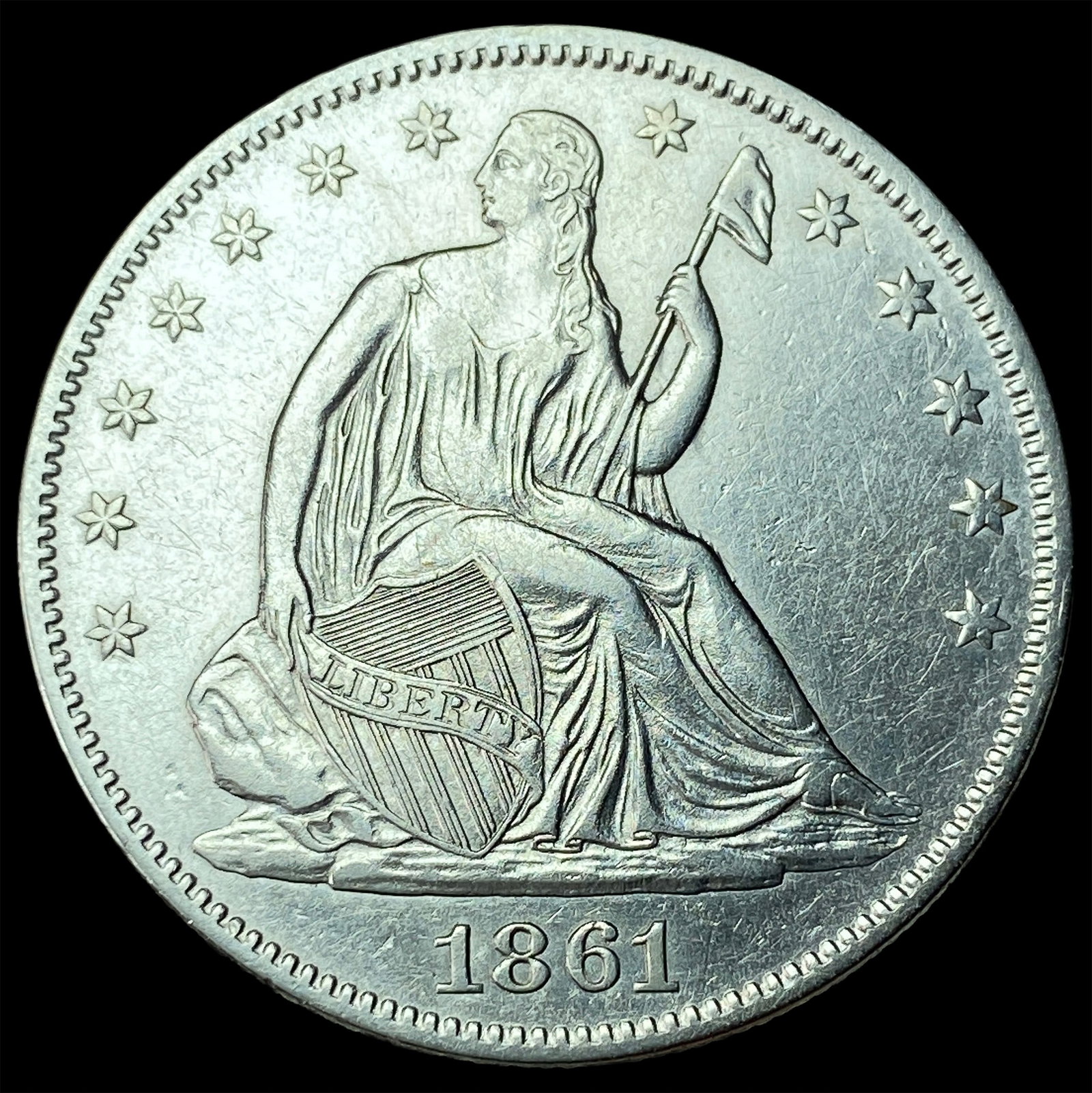 1861 Silver Half Dollar UNCIRCULATED: 1861 Silver Half Dollar UNCIRCULATED