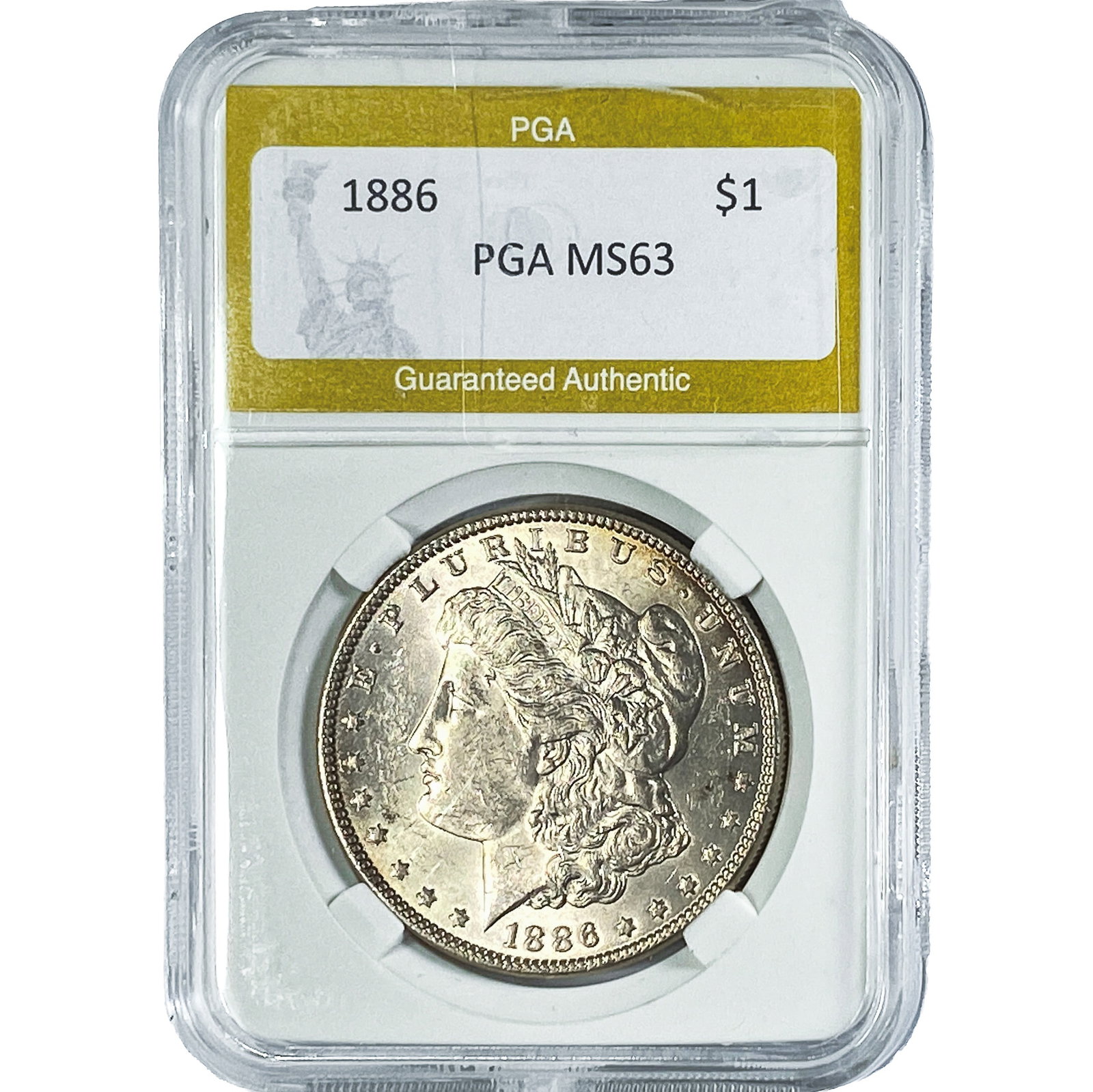 1886 Morgan Silver Dollar PGA MS63: 1886 Morgan Silver Dollar PGA MS63