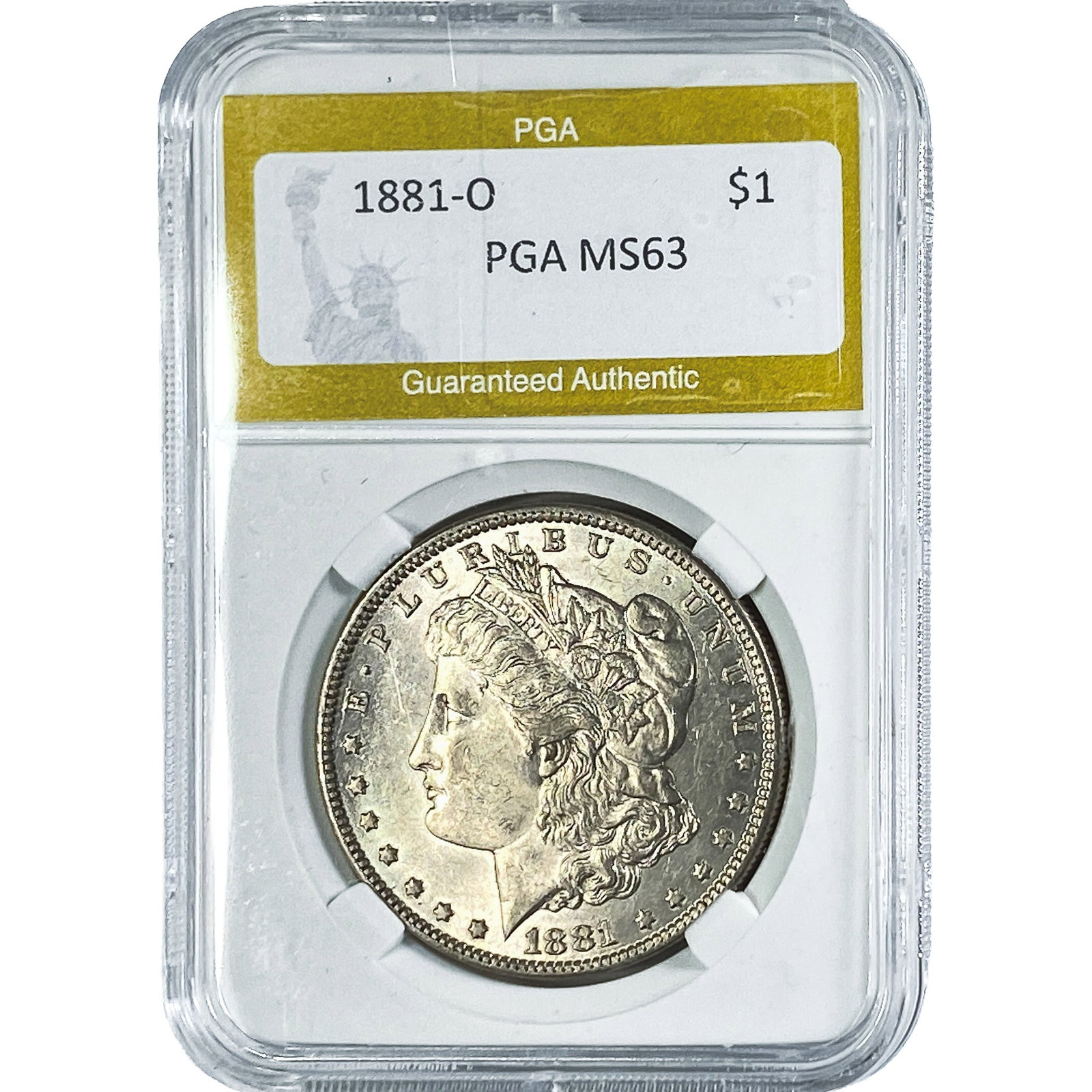 1881-O Morgan Silver Dollar PGA MS63: 1881-O Morgan Silver Dollar PGA MS63