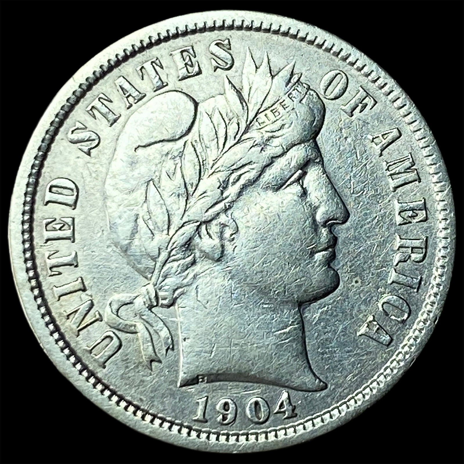 1904 Silver Barber Dime CLOSELY UNCIRCULATED: 1904 Silver Barber Dime CLOSELY UNCIRCULATED