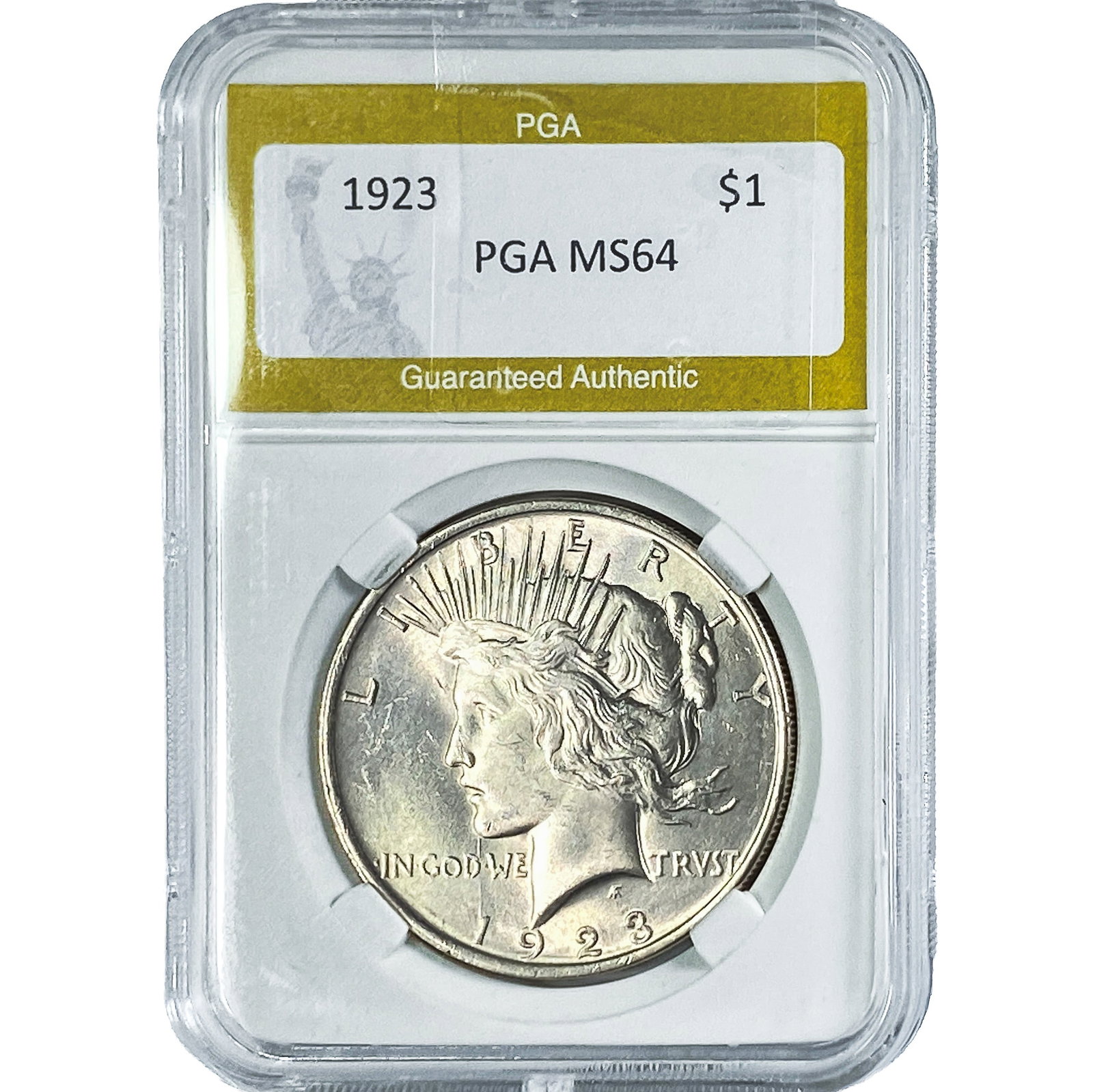 1923 Silver Peace Dollar PGA MS64: 1923 Silver Peace Dollar PGA MS64