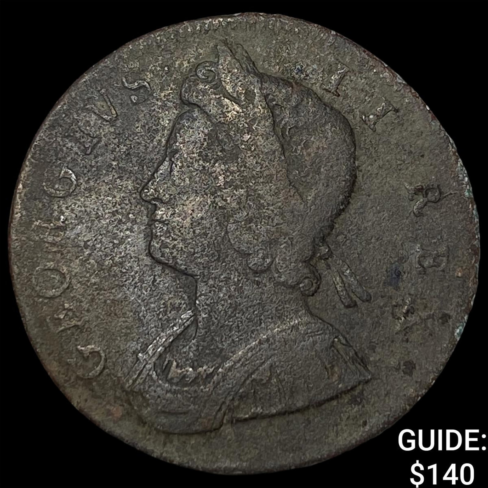 1750 Great Britain Copper 1/2 Penny (1 of 2)