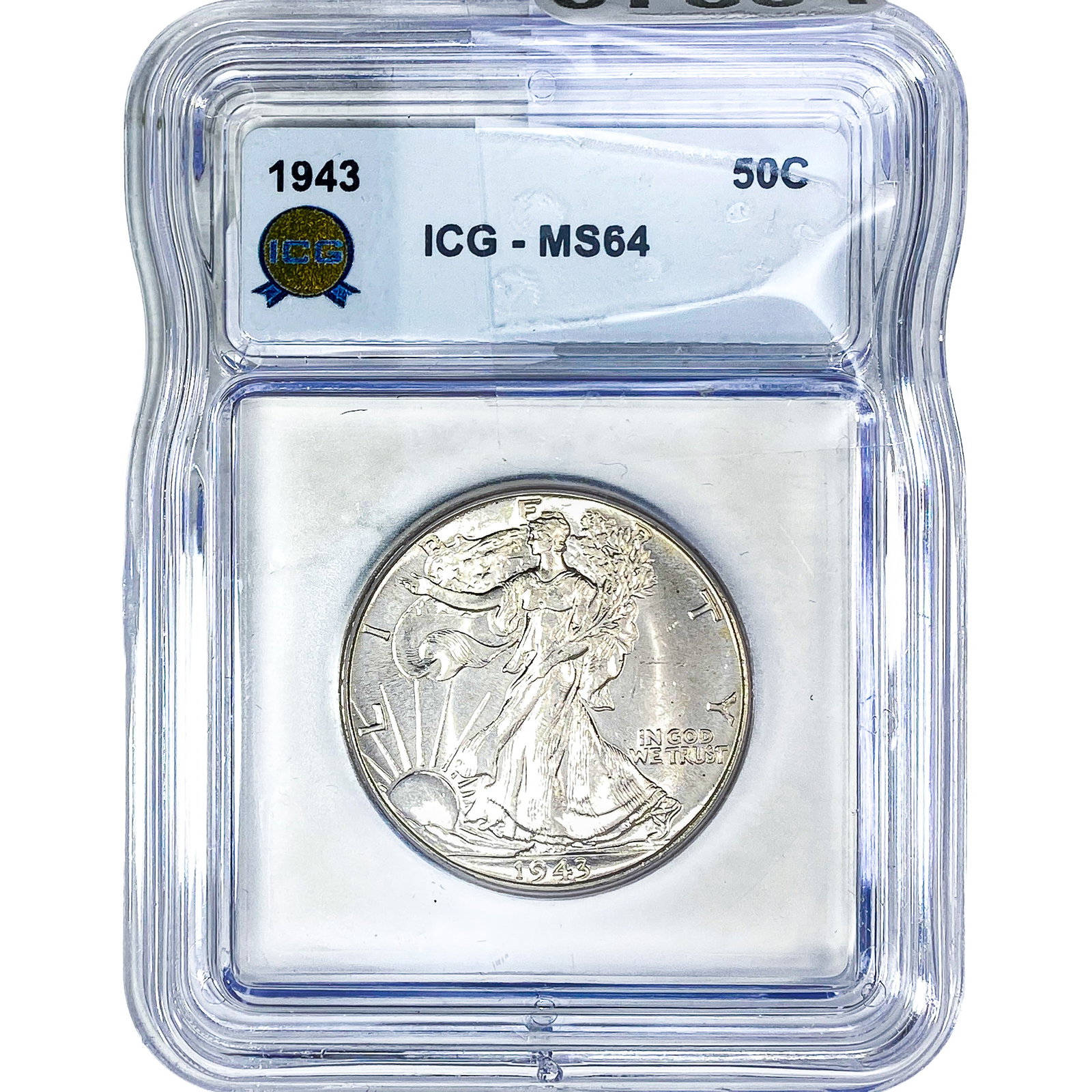 1943 Walking Liberty Half Dollar ICG MS64: 1943 Walking Liberty Half Dollar ICG MS64