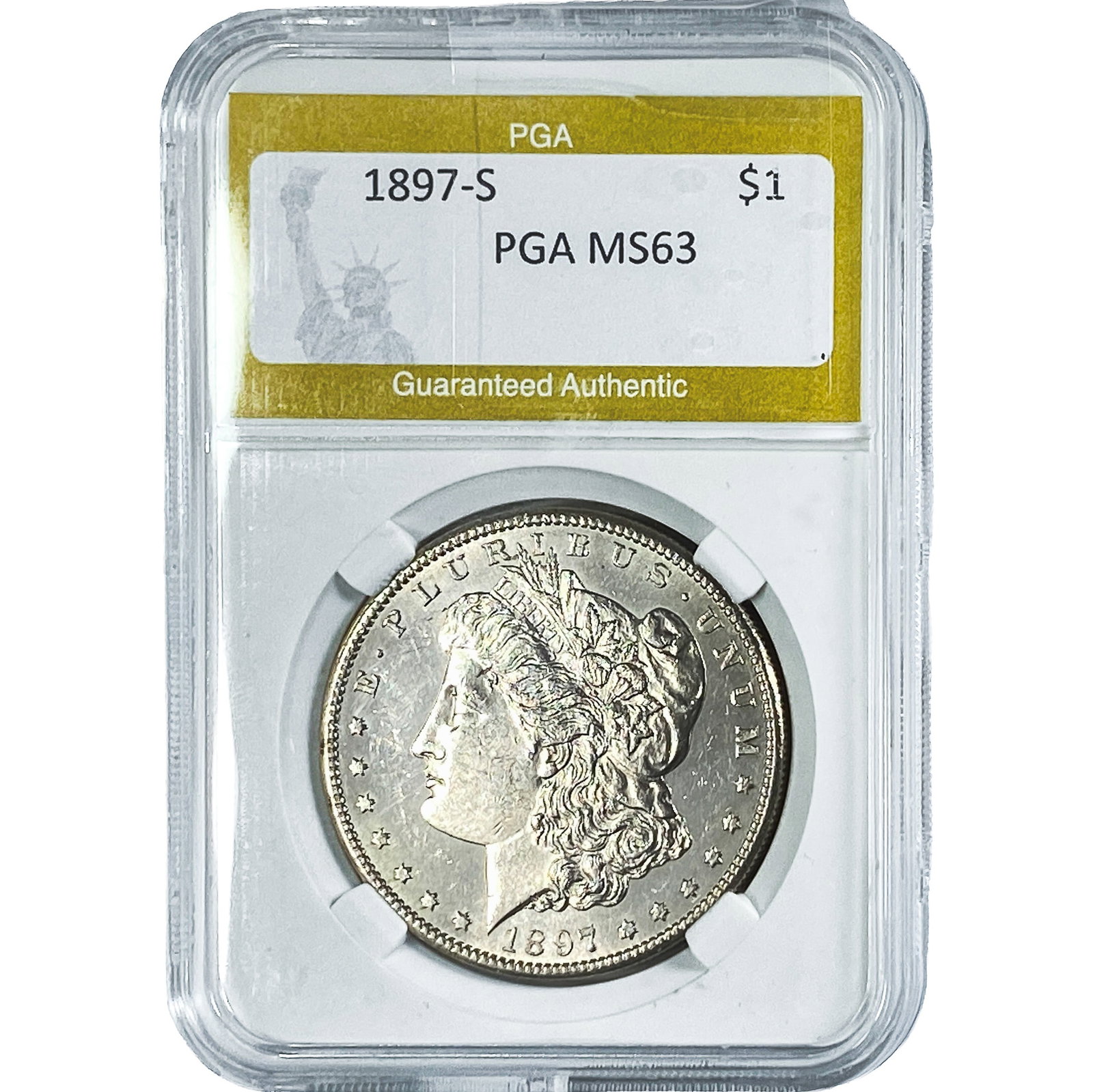1897-S Morgan Silver Dollar PGA MS63: 1897-S Morgan Silver Dollar PGA MS63