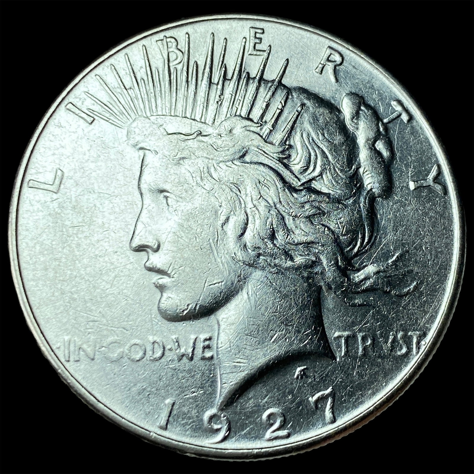 1927-S Peace Silver Dollar CLOSELY UNCIRCULATED: 1927-S Peace Silver Dollar CLOSELY UNCIRCULATED