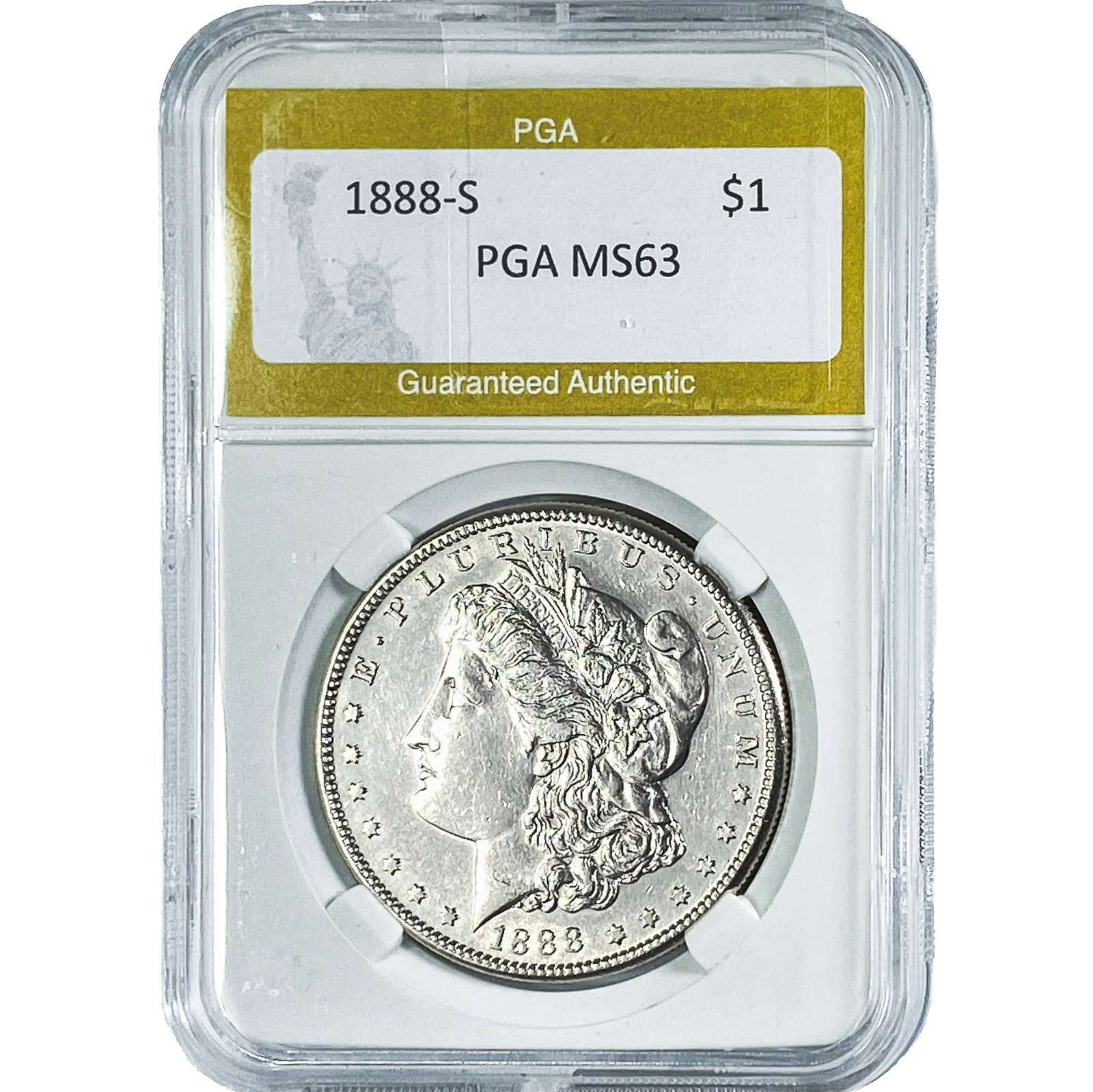 1888-S Morgan Silver Dollar PGA MS63: 1888-S Morgan Silver Dollar PGA MS63