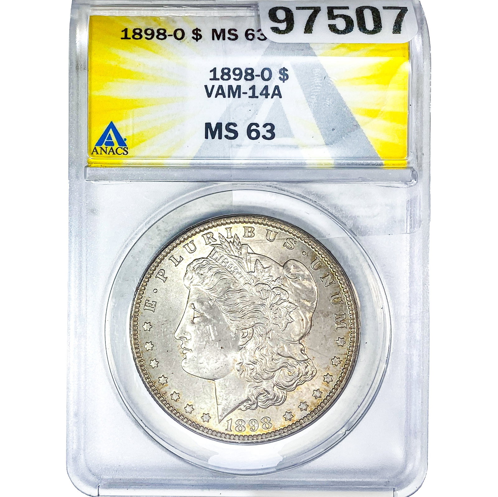 1898-O Morgan Silver Dollar ANACS MS63: 1898-O Morgan Silver Dollar ANACS MS63