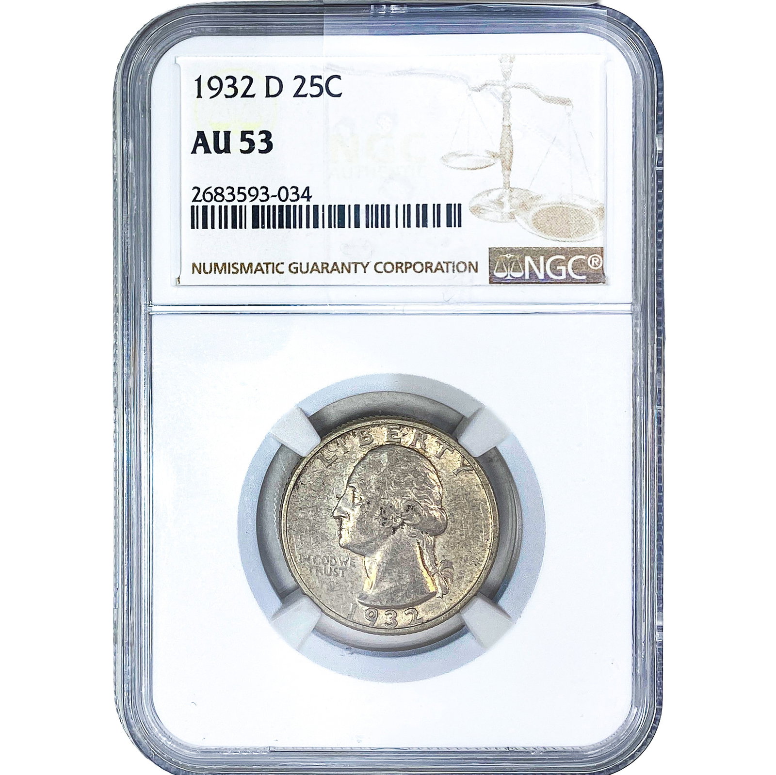 1932-D Washington Silver Quarter NGC AU53 (1 of 2)