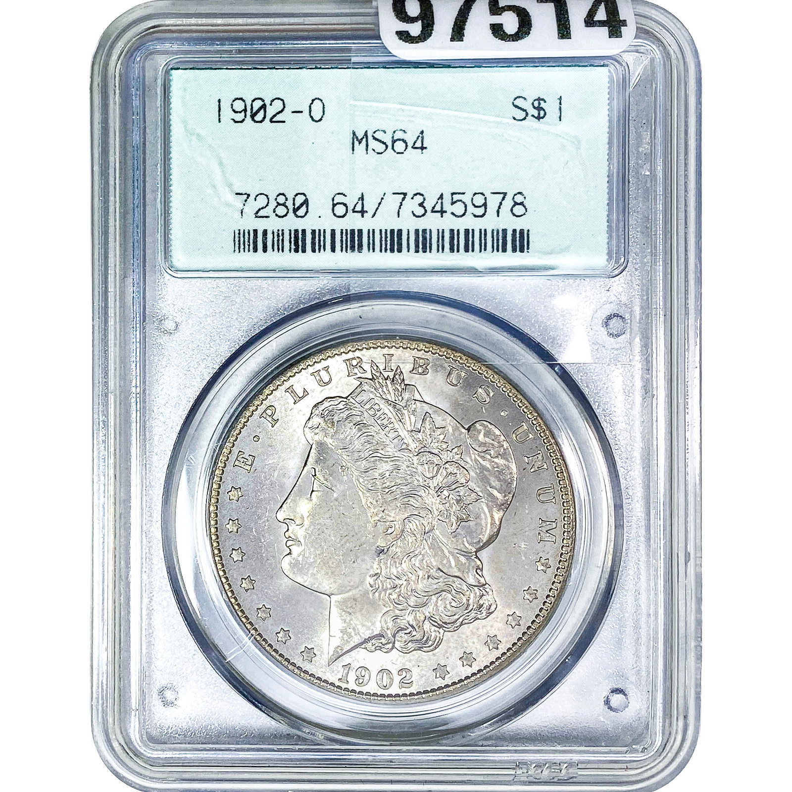 1902-O Morgan Silver Dollar PCGS MS64: 1902-O Morgan Silver Dollar PCGS MS64