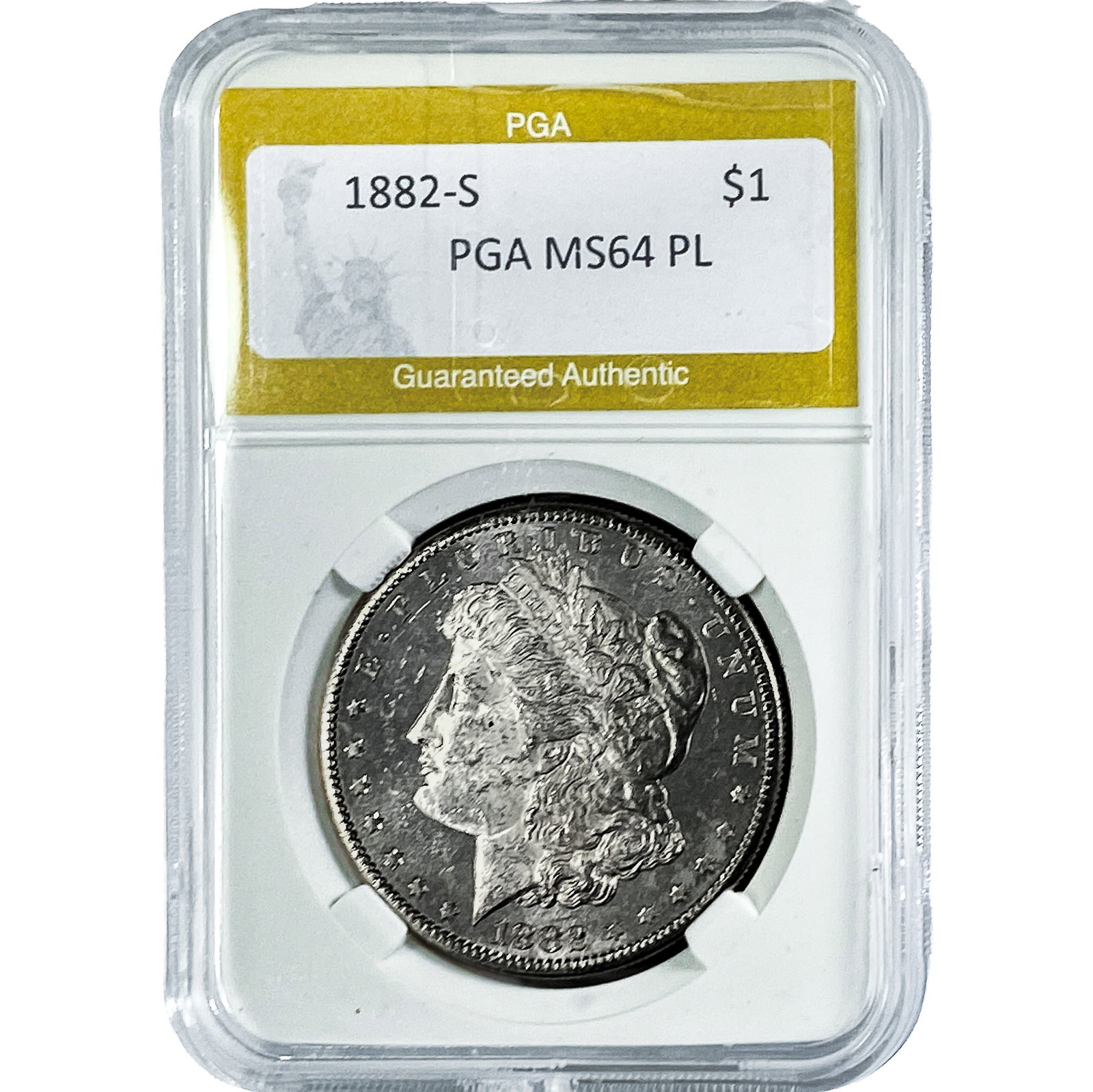 1882-S Morgan Silver Dollar PGA MS64 PL: 1882-S Morgan Silver Dollar PGA MS64 PL